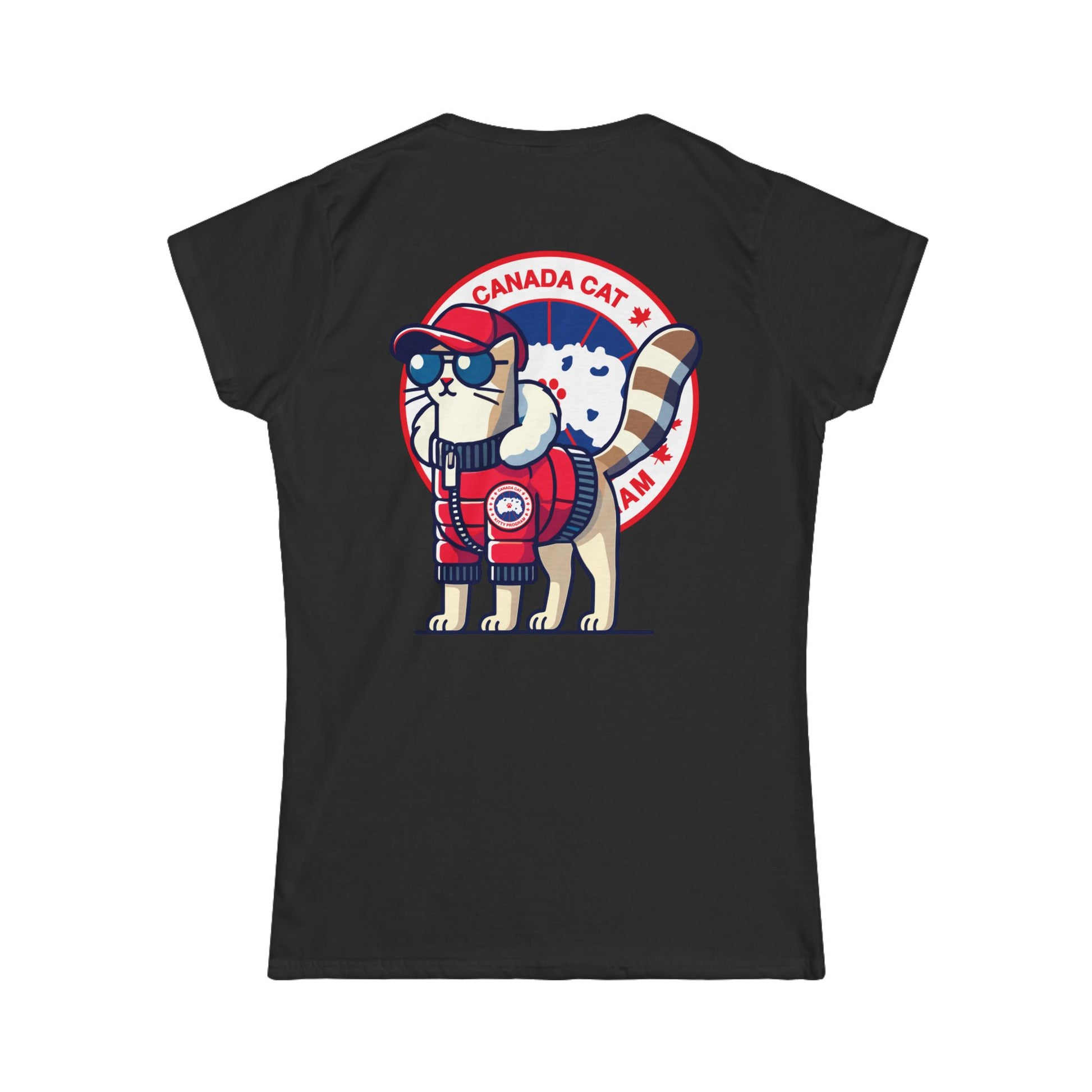 Black cool cat shirt lifestyle back view flat lay