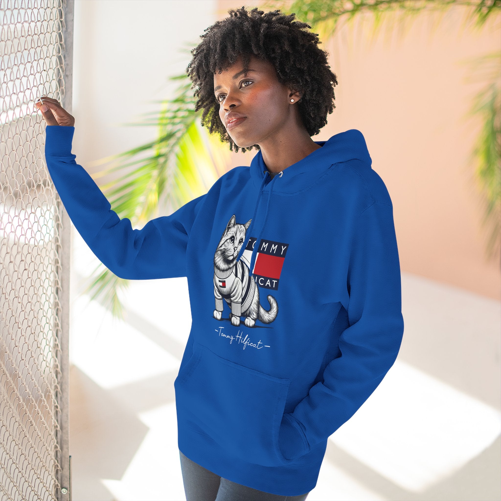 Tommy Hilficat Signature Purr Style Cat Graphic Hoodie