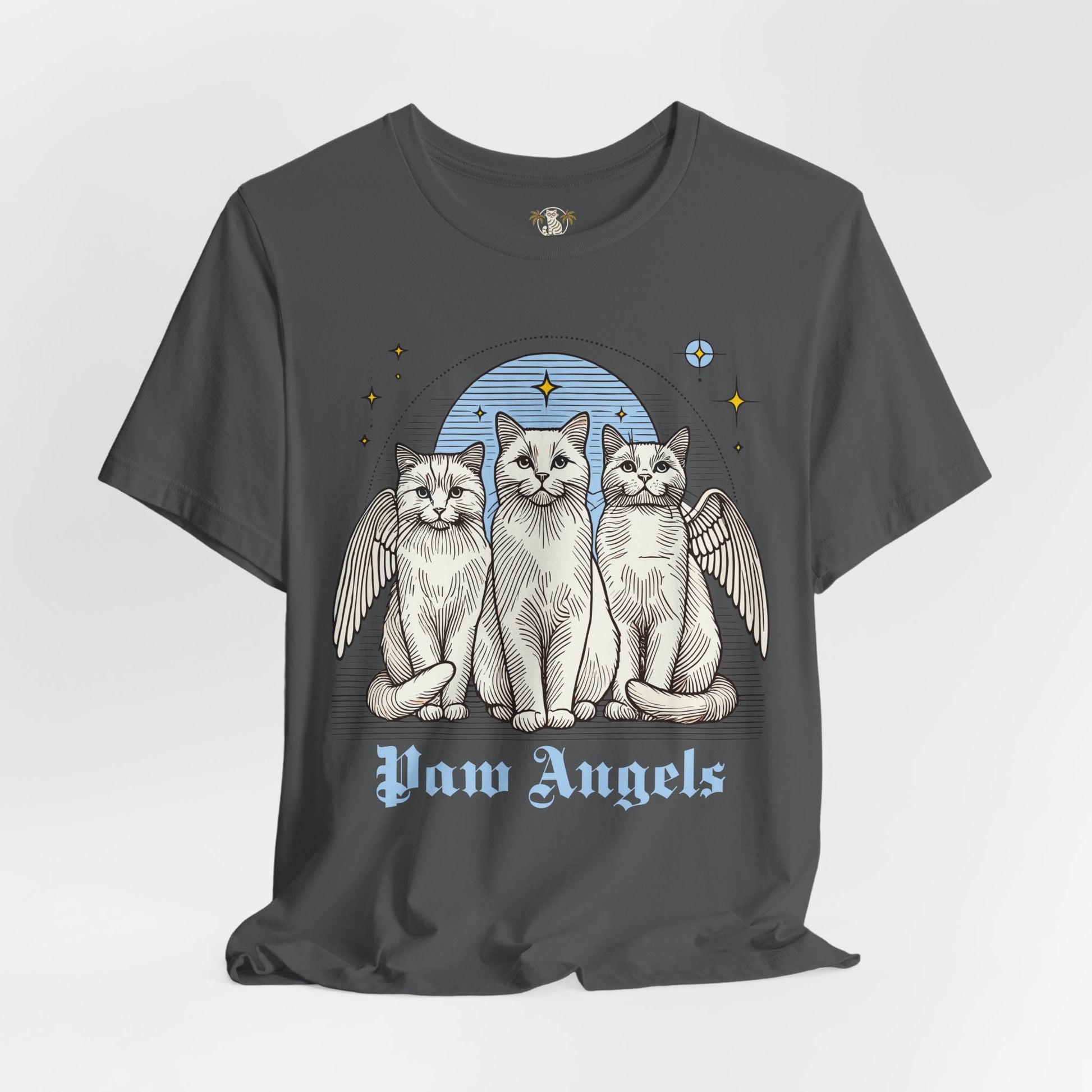 Asphalt Gray Holy Trinity t shirt front – tee shirts with cats