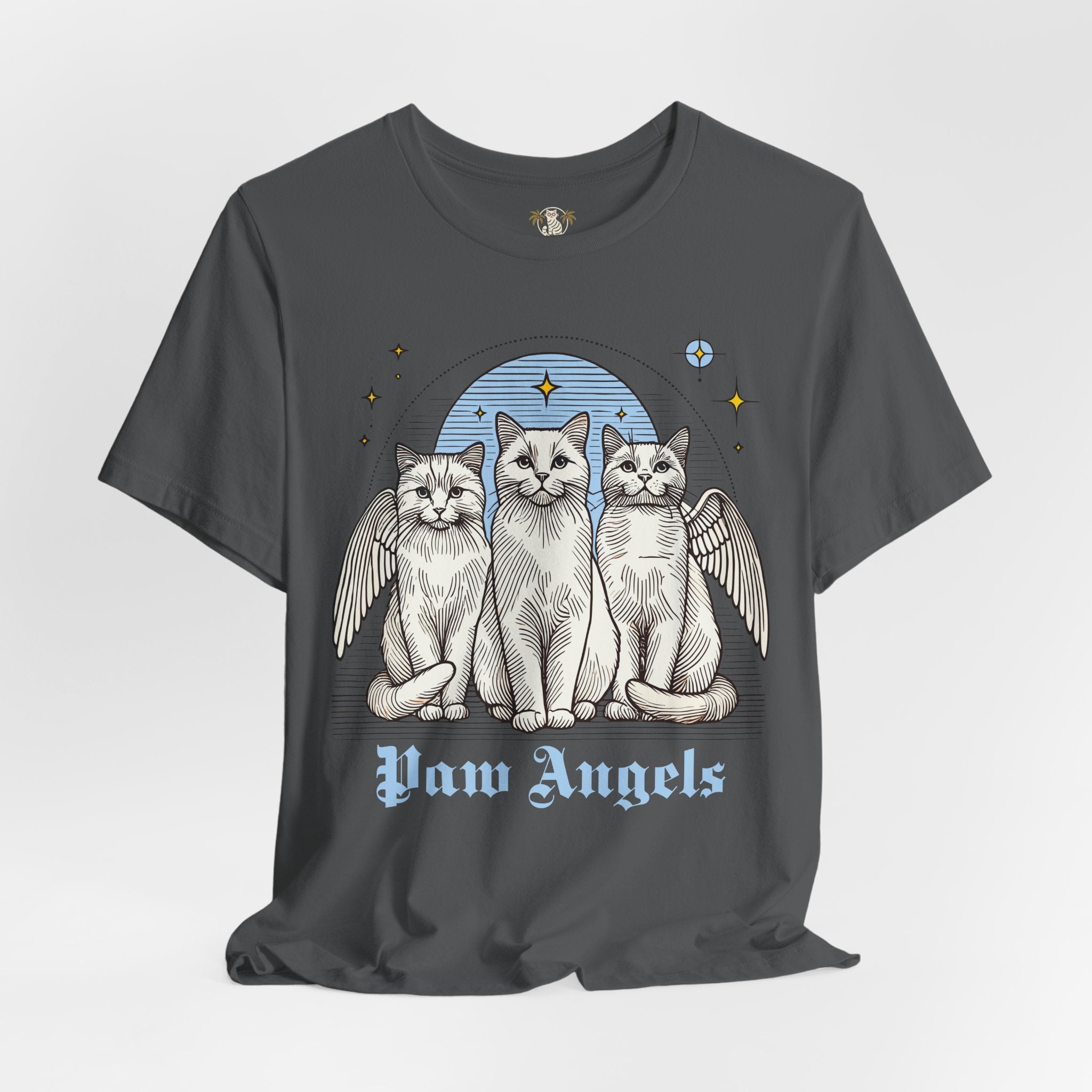 Asphalt Gray Holy Trinity t shirt front – tee shirts with cats