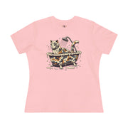 A Bathing Cat Camo Bath Drip Women’s Graphic Funny T Shirt for women