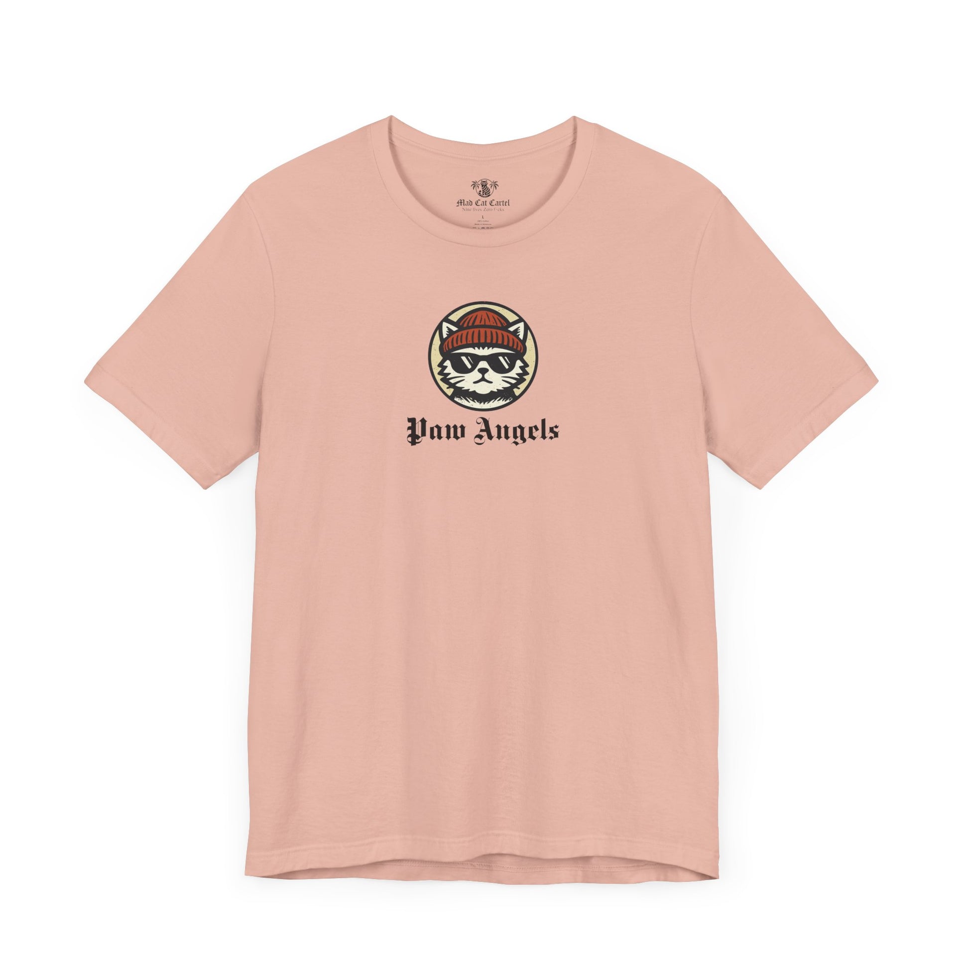 Peach Paw Angels Born to Fly street angel cat t-shirt – cat shirts for women casual