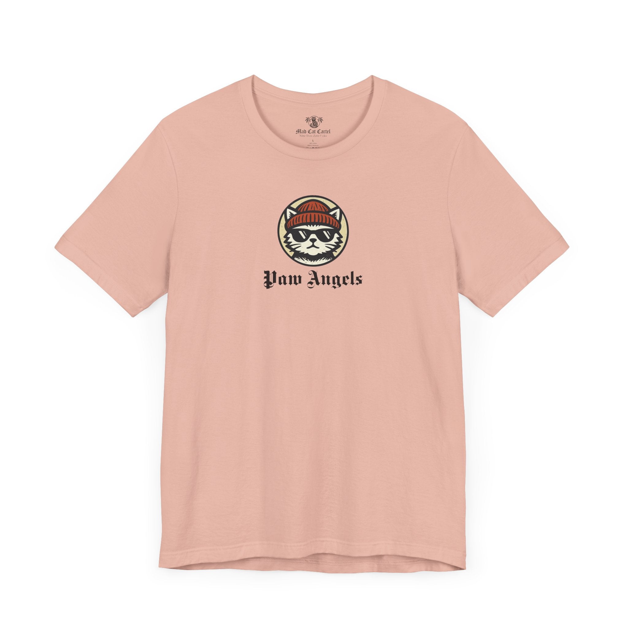 Peach Paw Angels Born to Fly street angel cat t-shirt – cat shirts for women casual