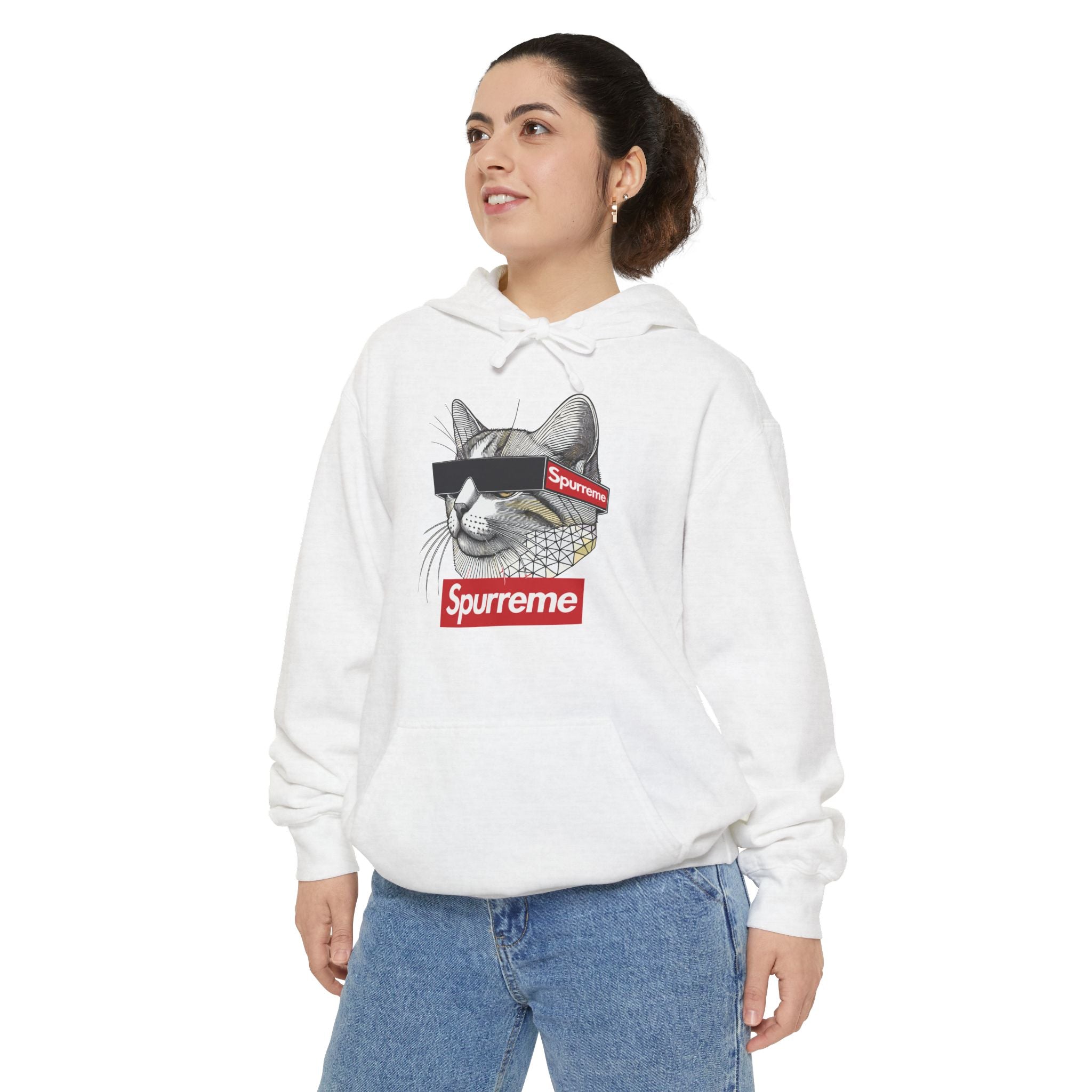Spurreme Triangular Vision Cat Graphic Hoodie