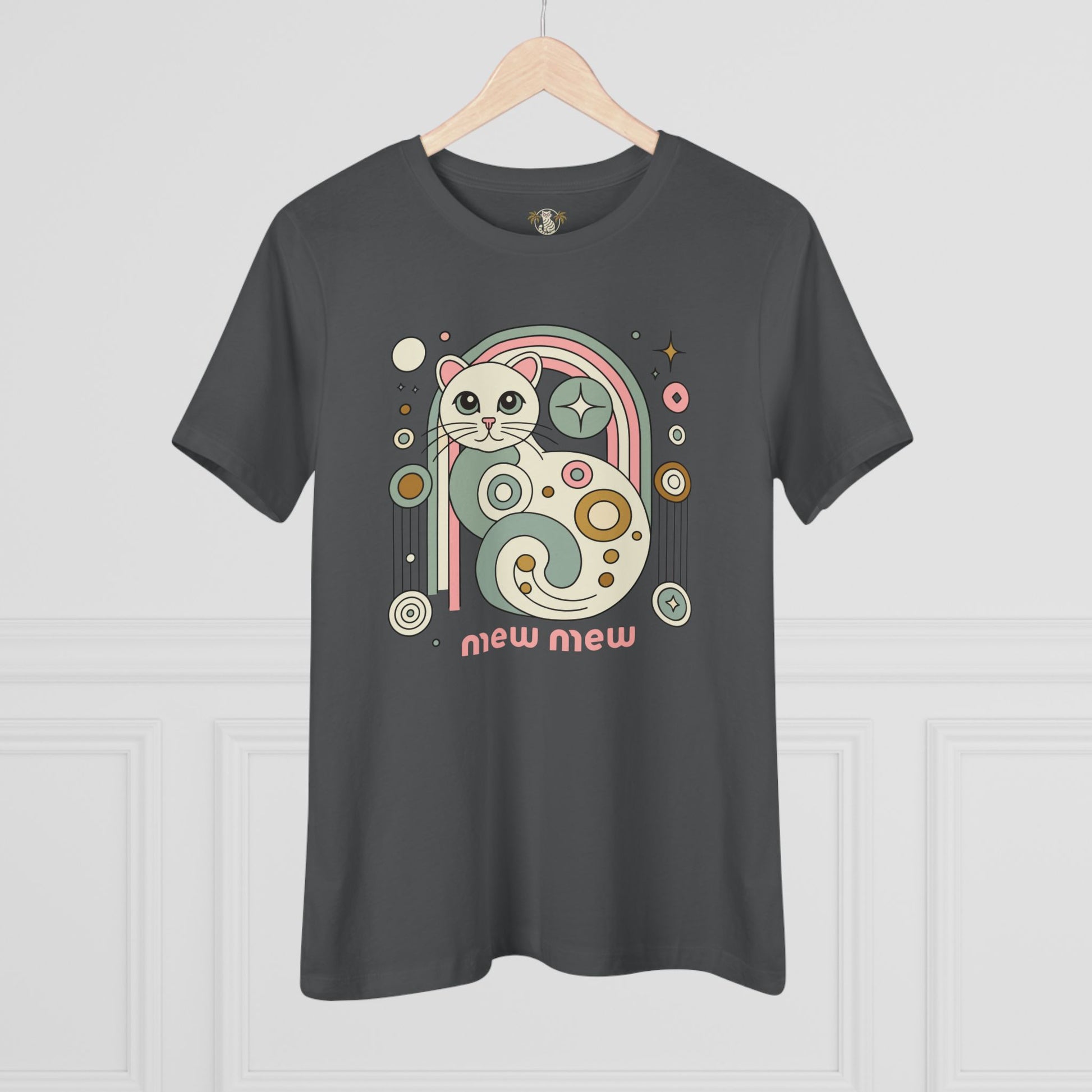 Gray t shirt on hanger front view cat shirts for women
