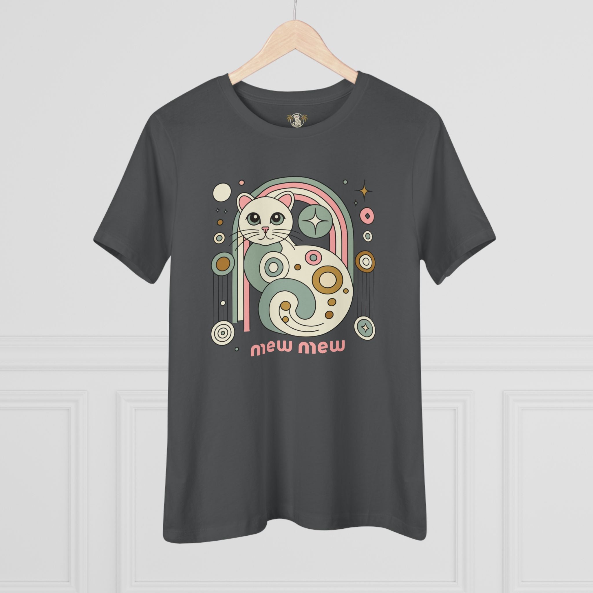 Gray t shirt on hanger front view cat shirts for women