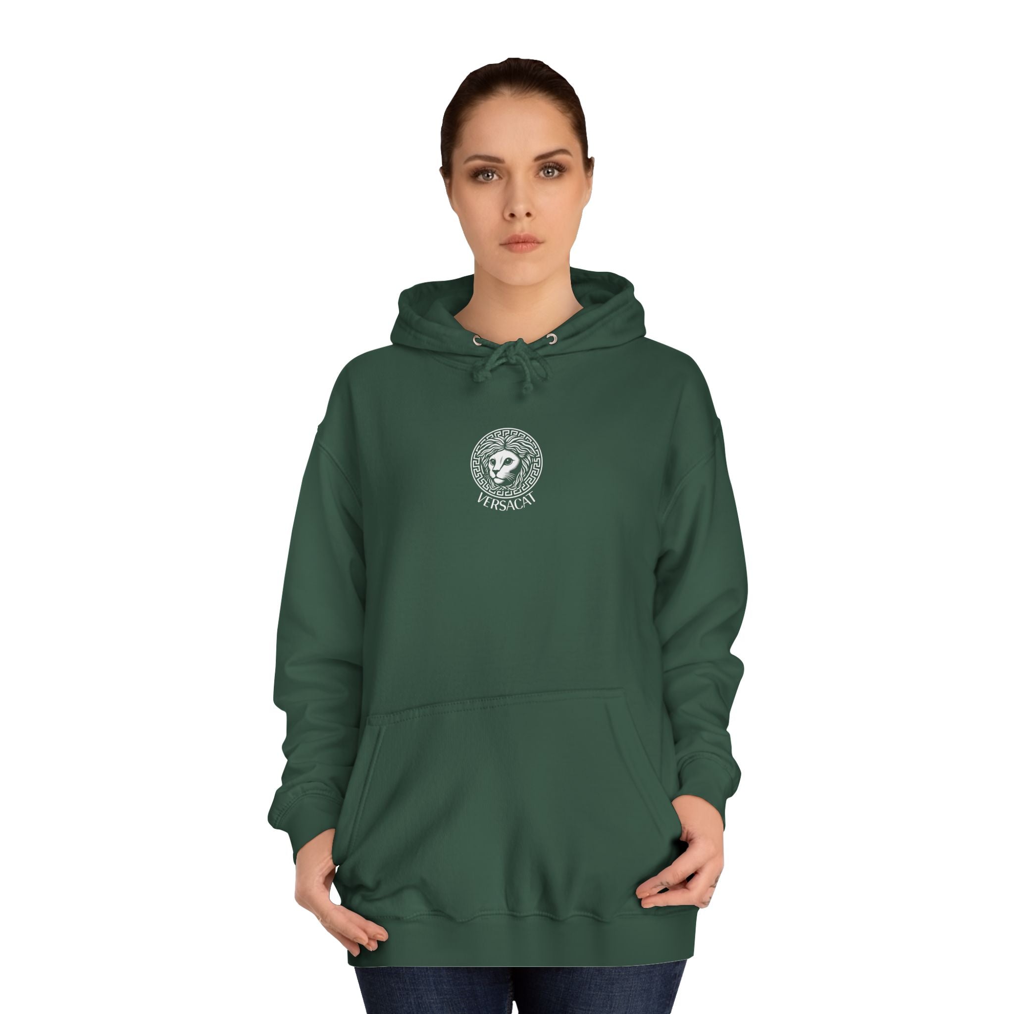 Versacat Chest Logo Cat Graphic Hoodie