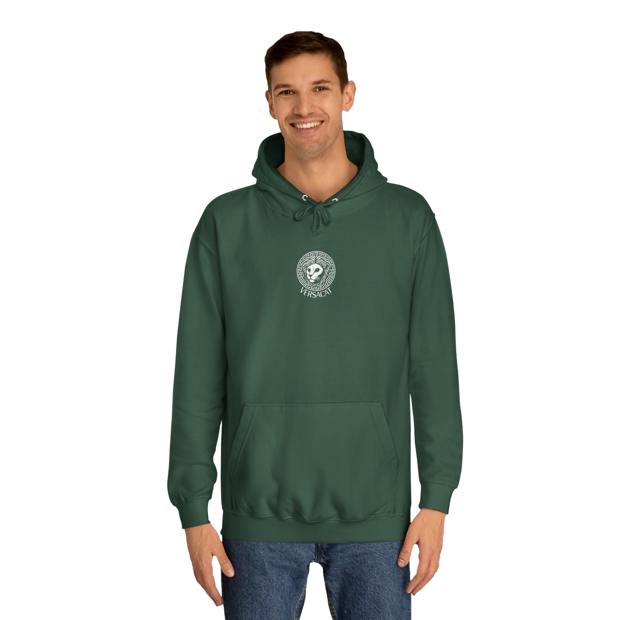 Versacat Chest Logo Cat Graphic Hoodie