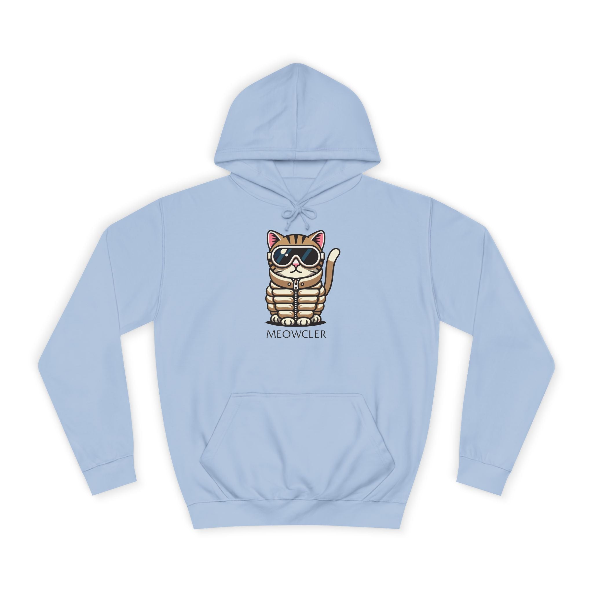 Meowcler Chest Puffer Cat Graphic Hoodie