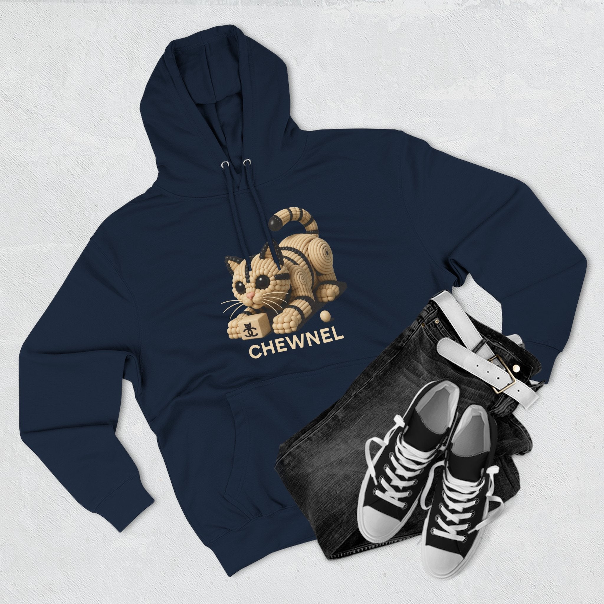 Chewnel Luxury In Pieces Cat Graphic Hoodie
