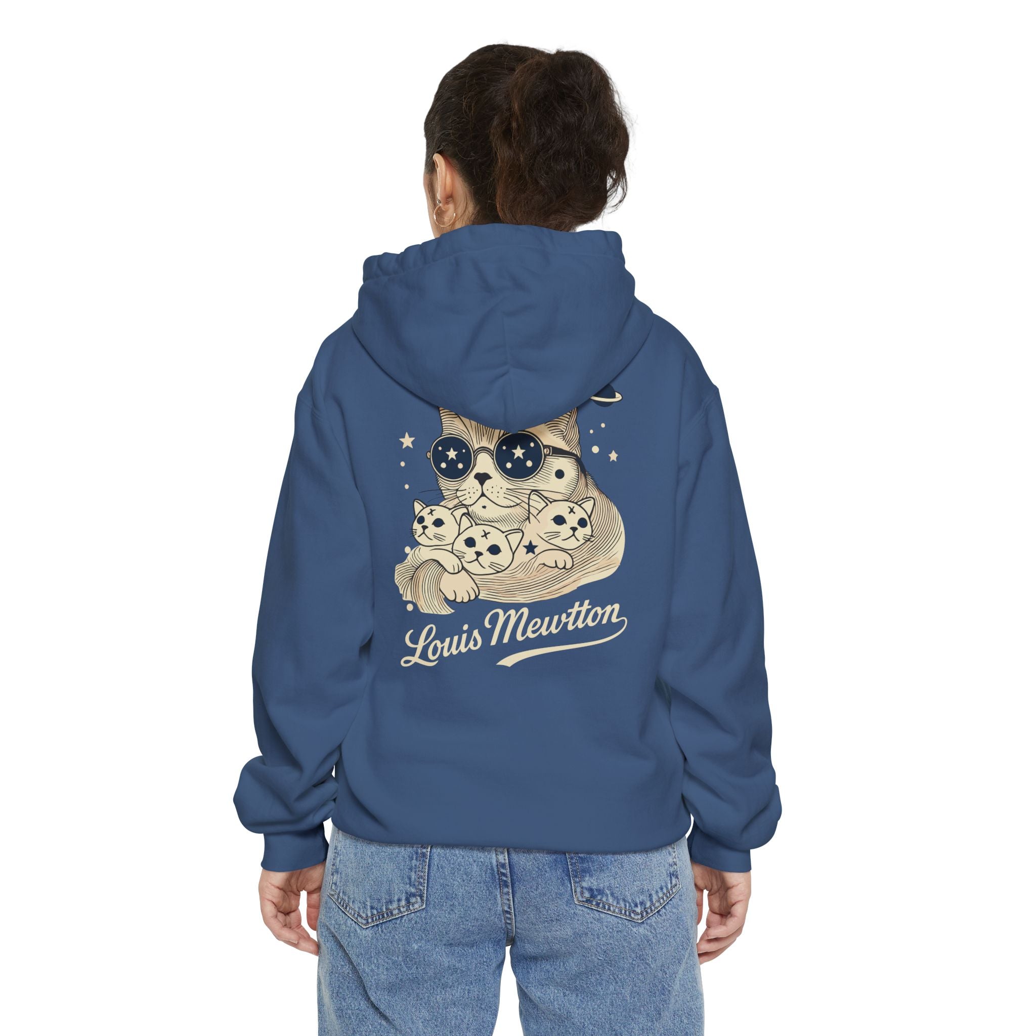 Louis Mewtton Chest Logo Galactic Fam Cat Graphic Hoodie