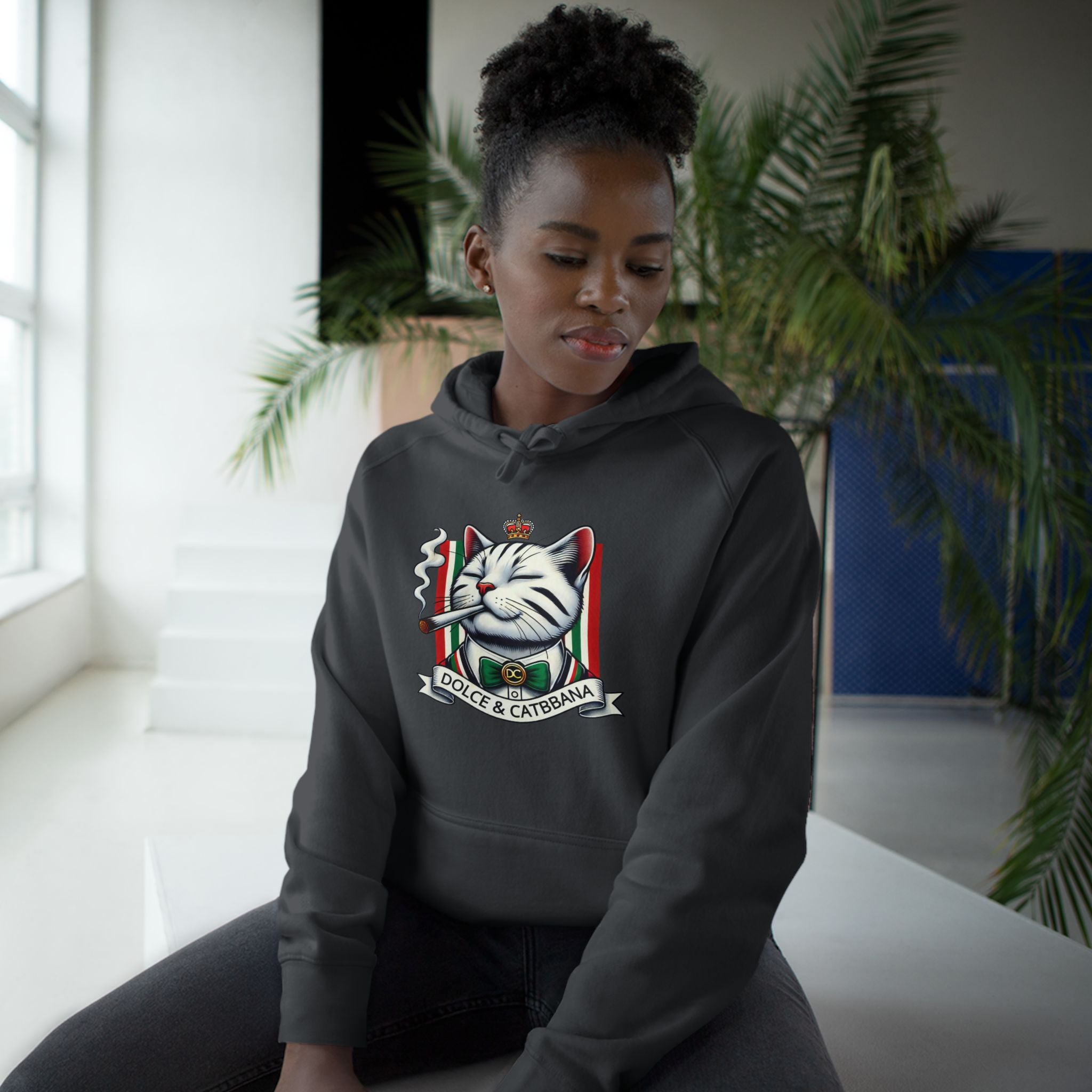 Dolce & Catbbana Don Royal Cat Graphic Hoodie