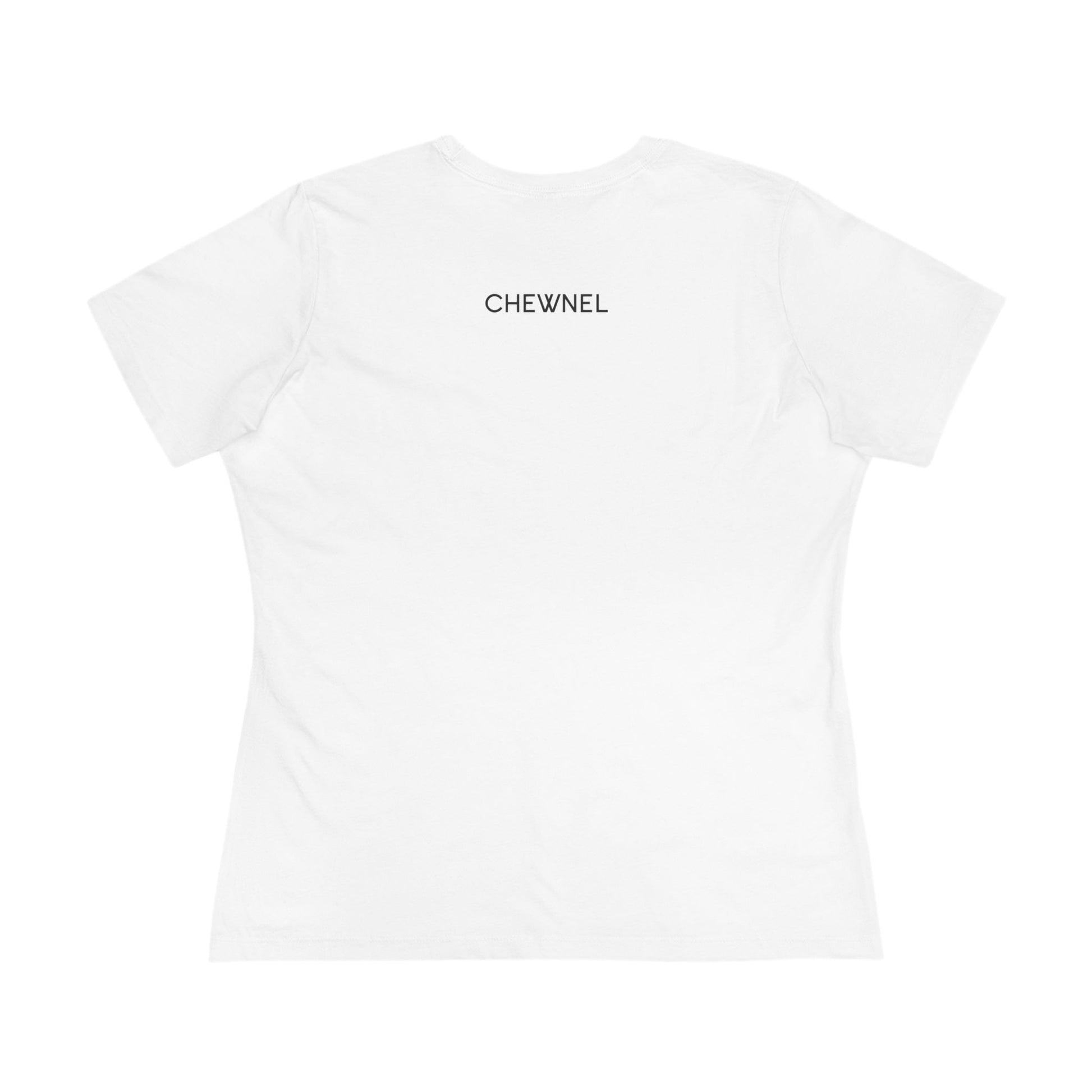White women’s cat graphic t shirt back view cat print tee