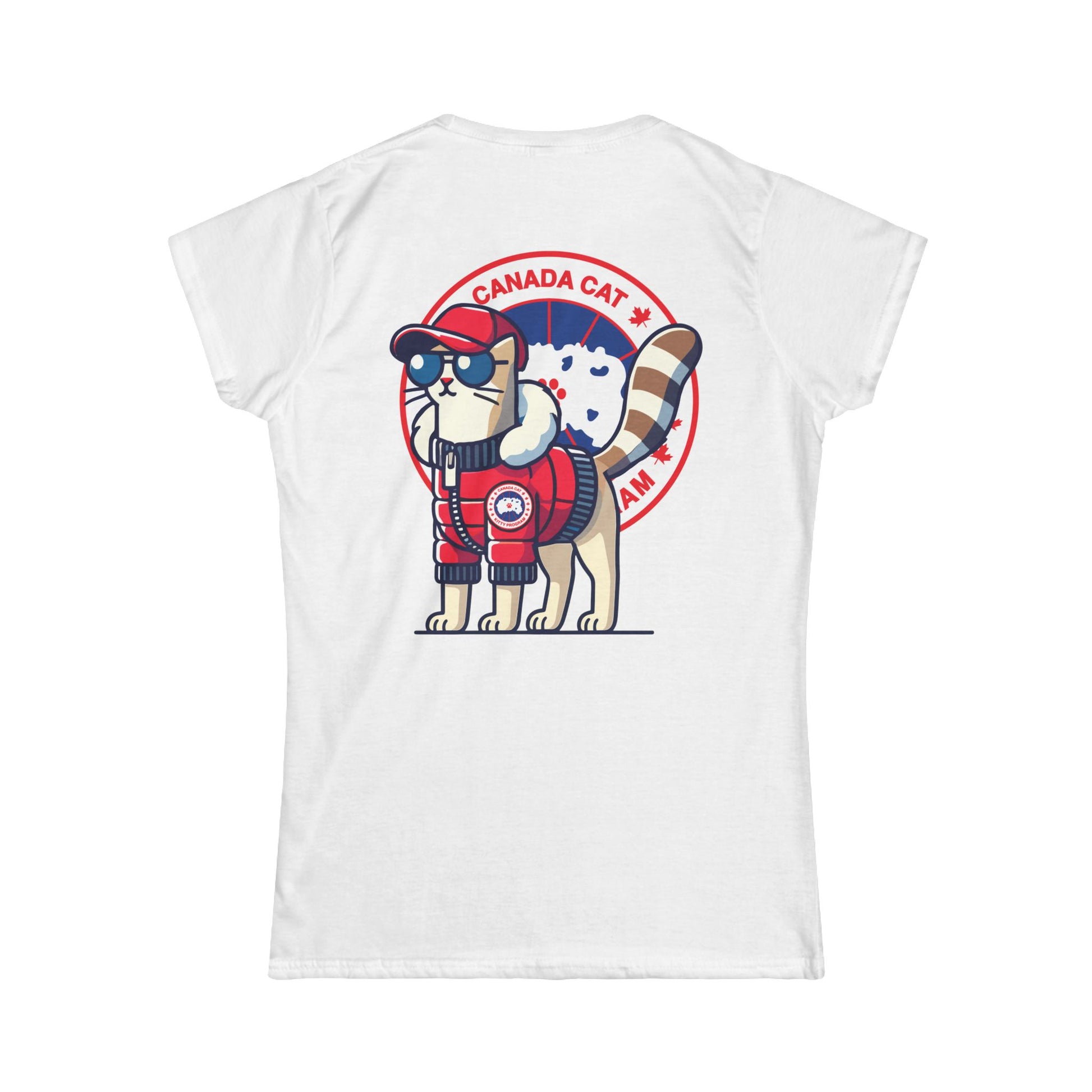 White t shirts with cats on them back view