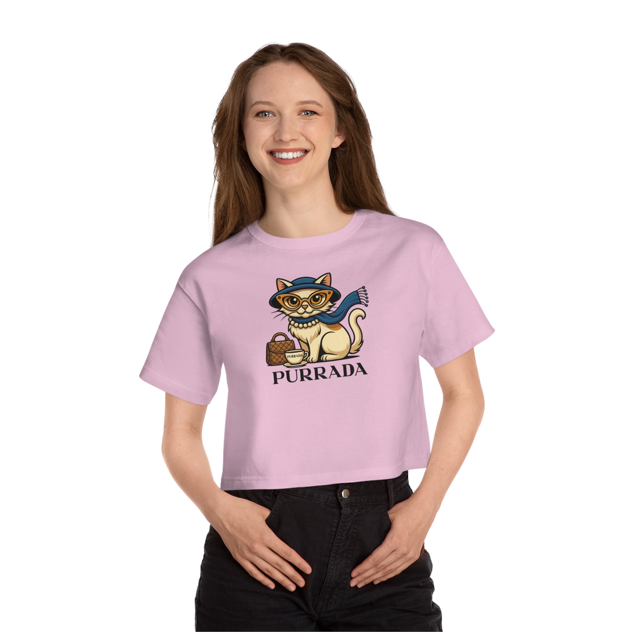 Purrada x Champion Feline Elegance Women's Cropped T Shirt