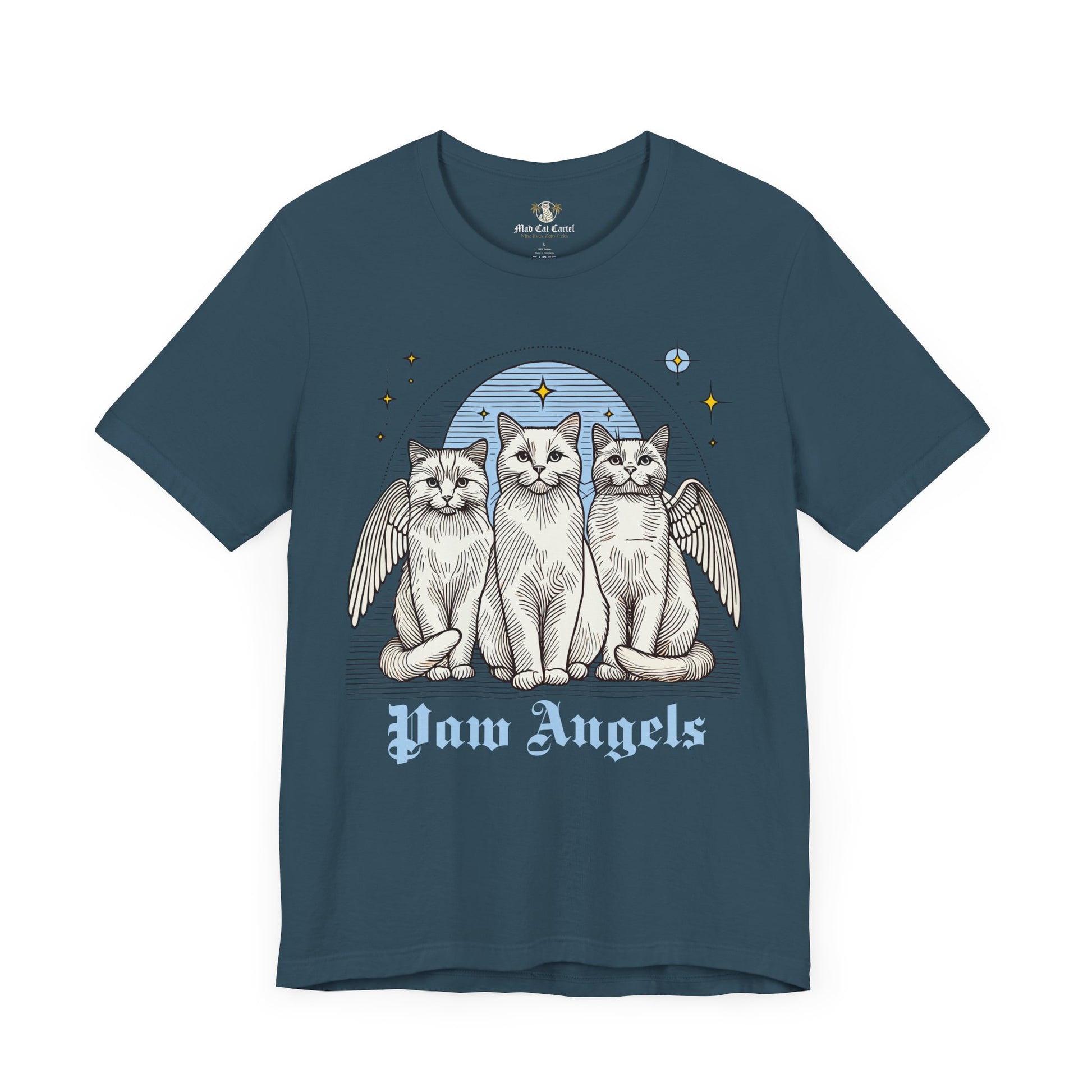 Deep Teal front view Holy Trinity t shirt – tee shirts with cats