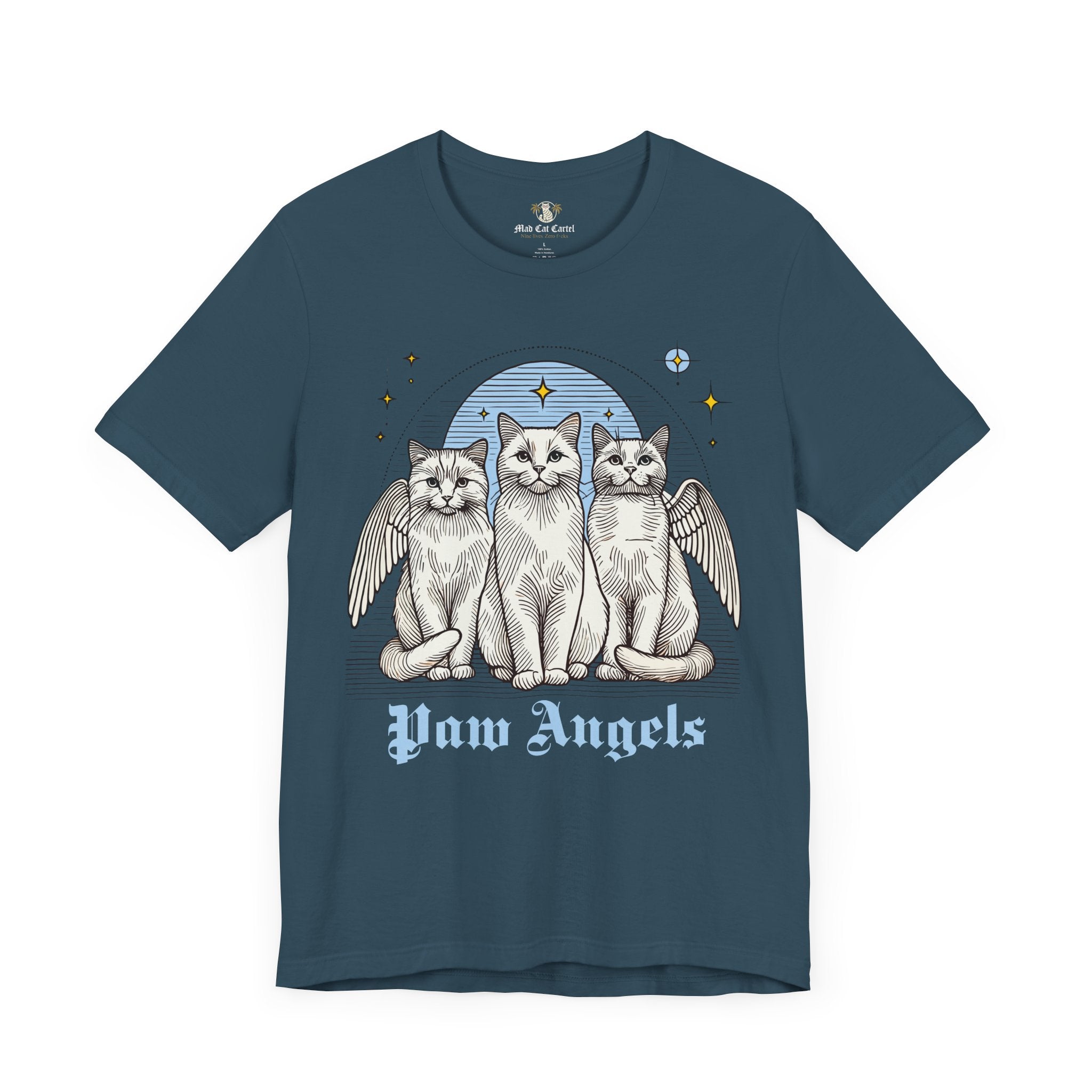 Deep Teal front view Holy Trinity t shirt – tee shirts with cats