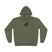 Catverse Chest Logo Cat Graphic Fatigue Green Hoodie, cat hoodies for men