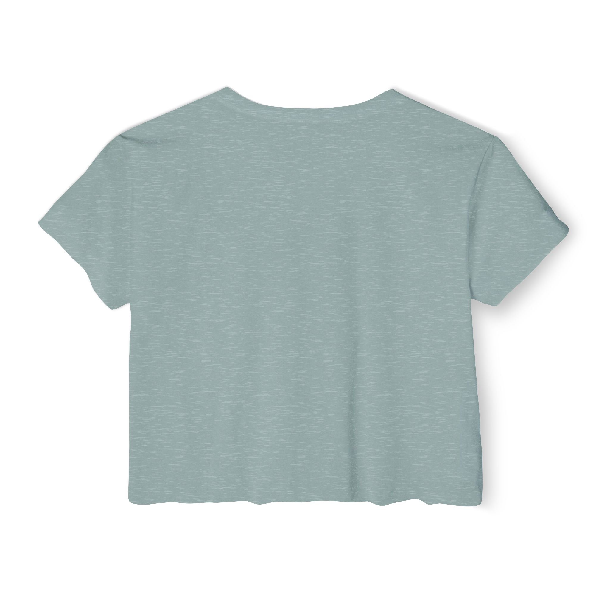 Green crop top back view plain design