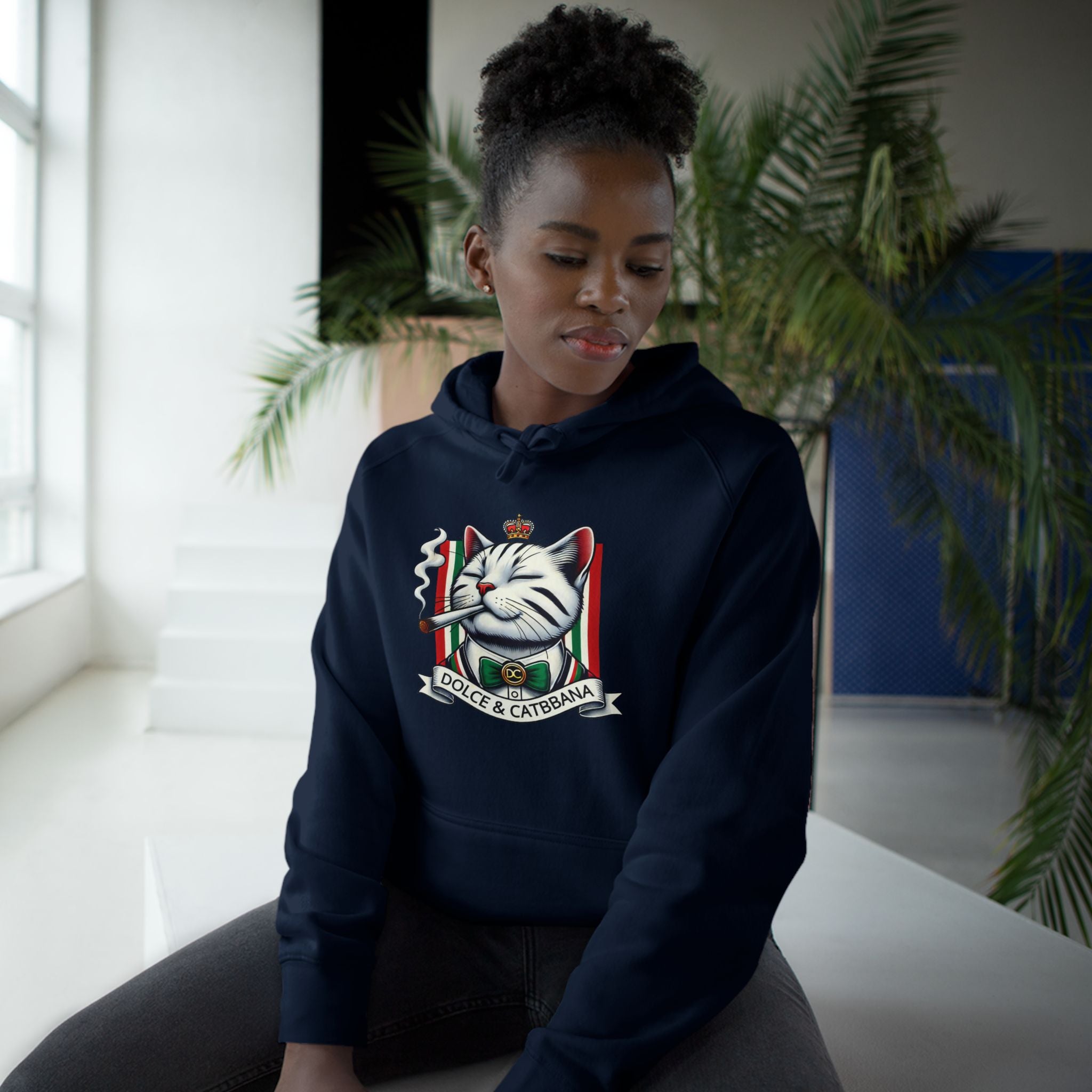 Dolce & Catbbana Don Royal Cat Graphic Hoodie