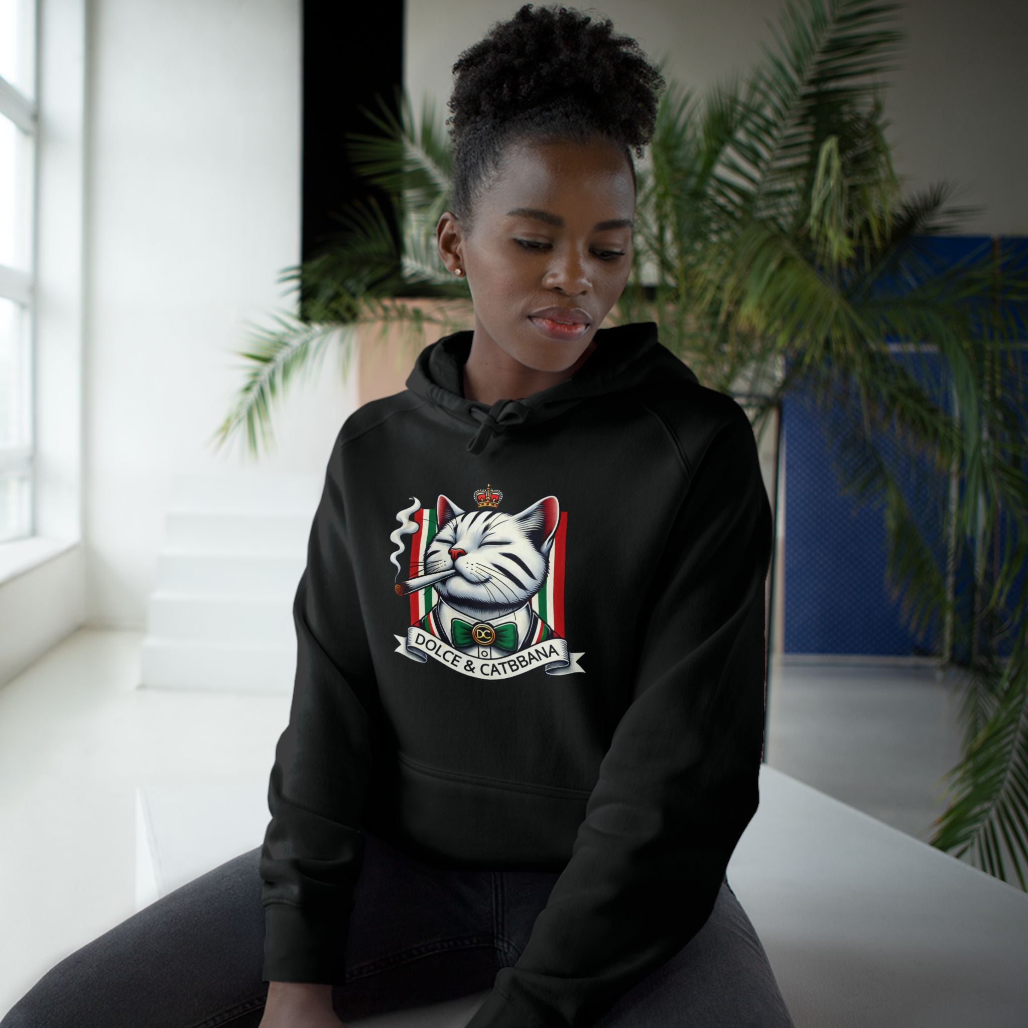 Dolce & Catbbana Don Royal Cat Graphic Hoodie