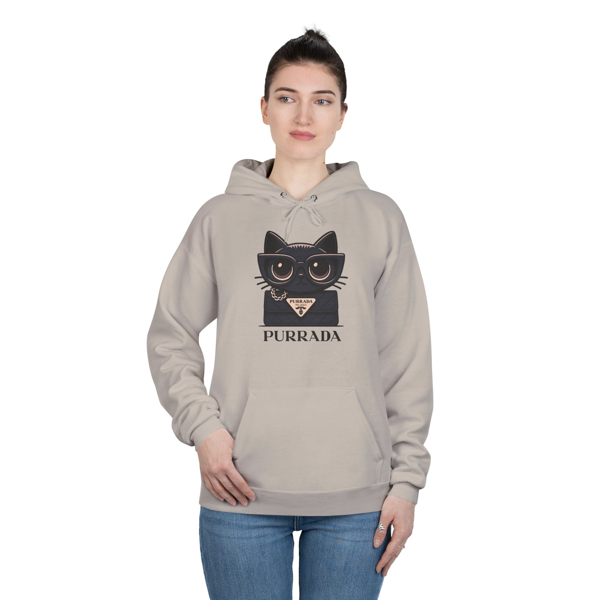 Purrada Noir Bag Cat Graphic Hoodie