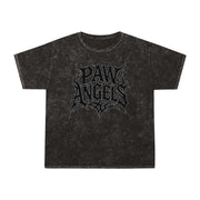 Paw Angels Tribal Logo Mineral Wash T-Shirt, graphic t shirt black, front view