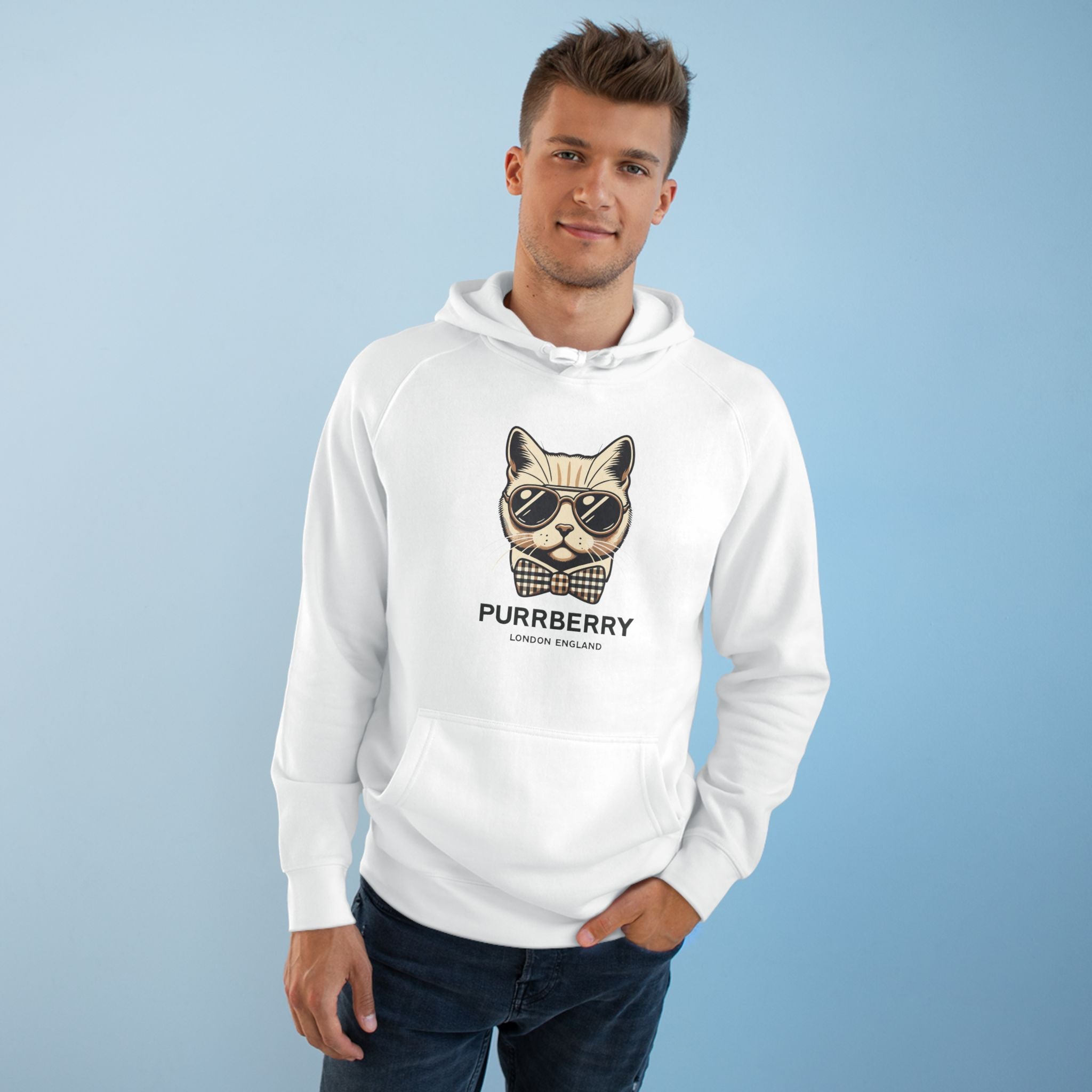 Purrberry Bowtie Icon Cat Graphic Hoodie
