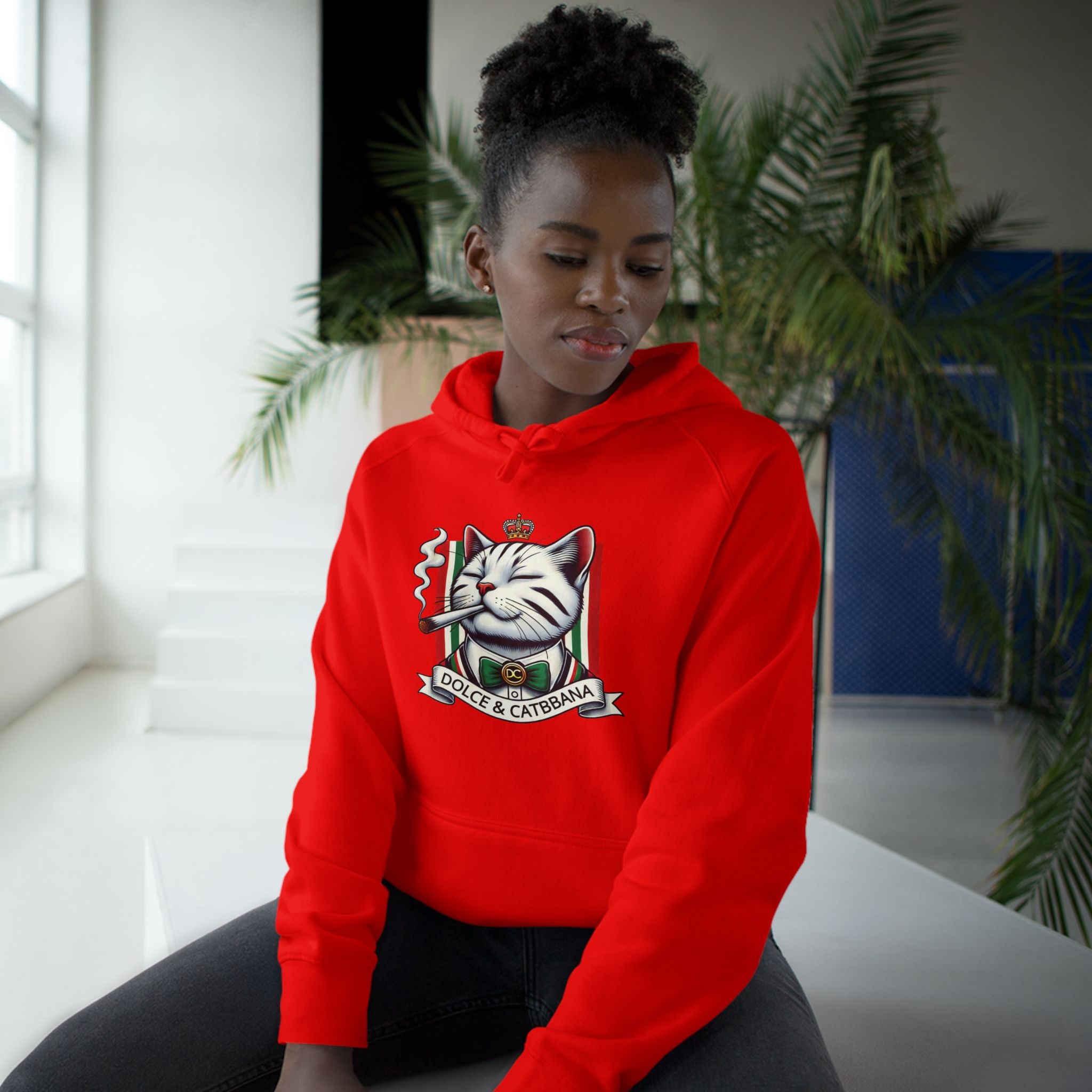 Dolce & Catbbana Don Royal Cat Graphic Hoodie