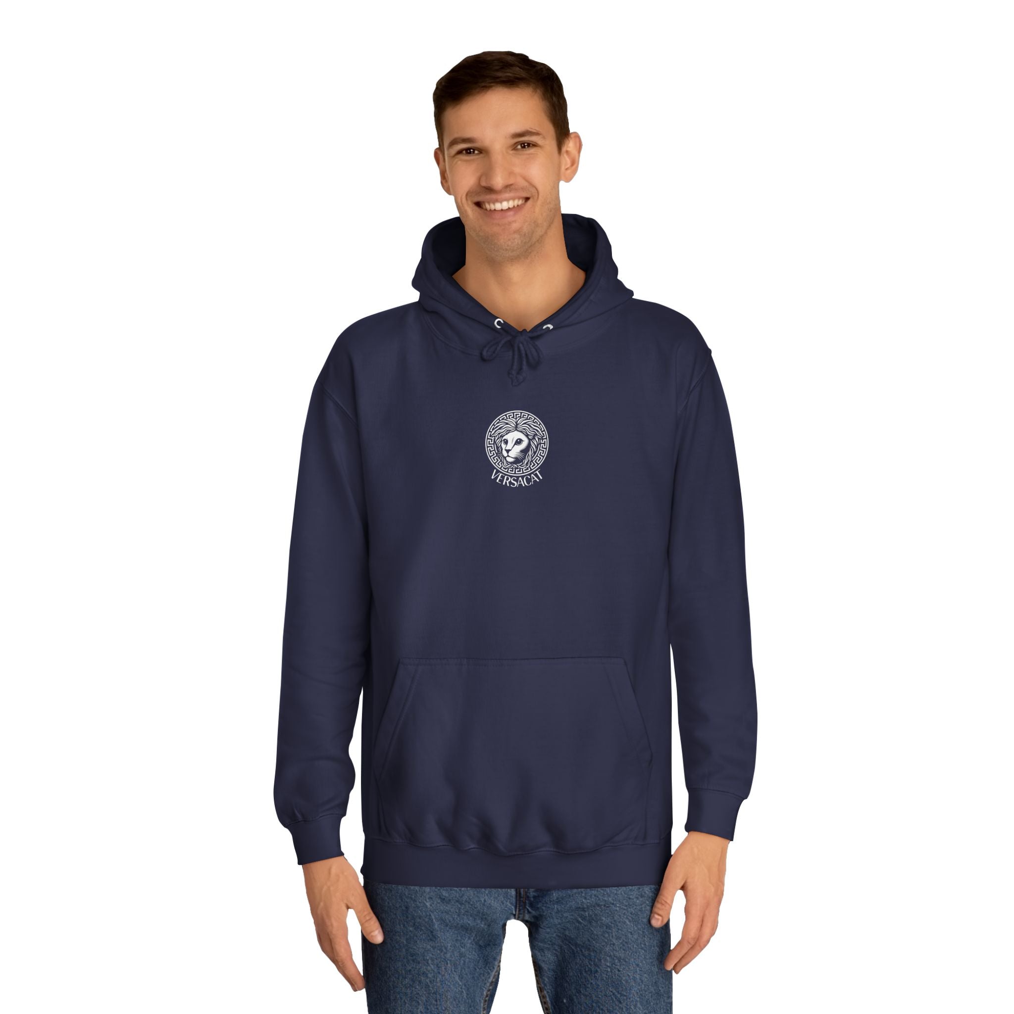 Versacat Chest Logo Cat Graphic Hoodie