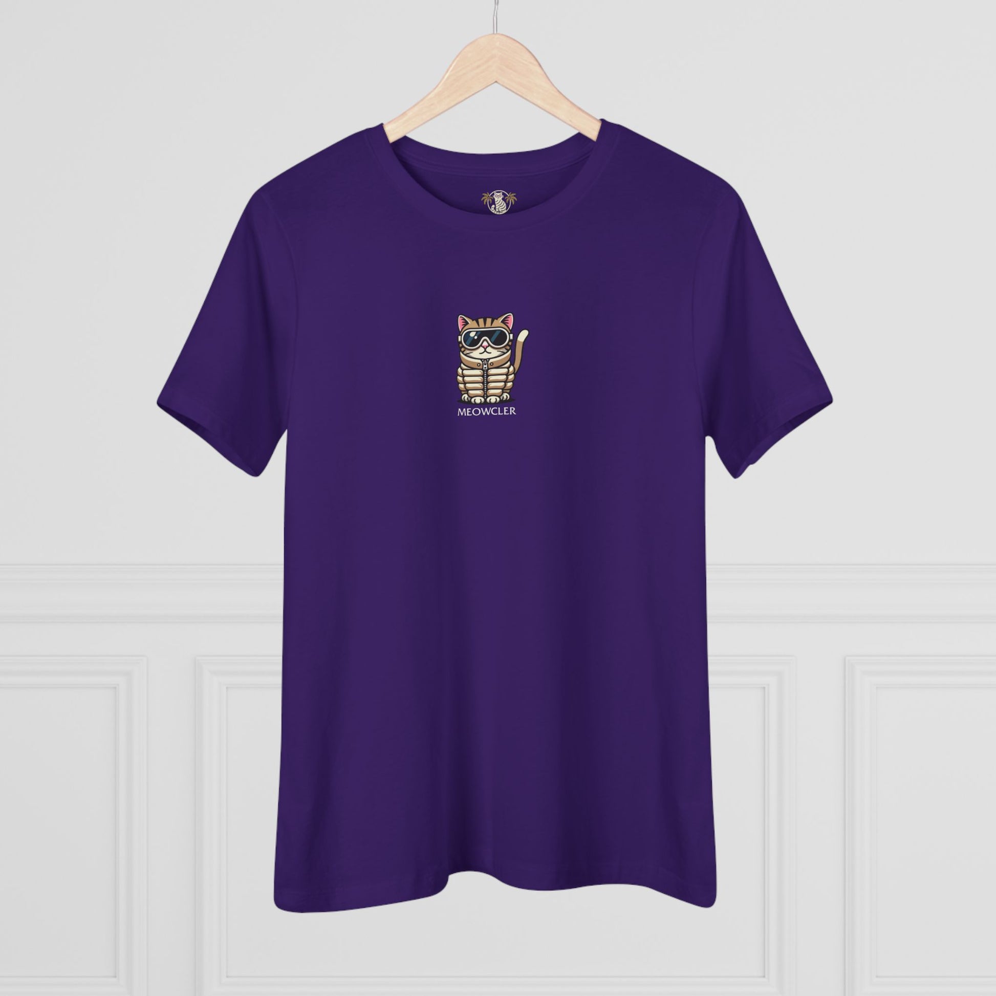 Hanging team purple women’s cat graphic t shirt