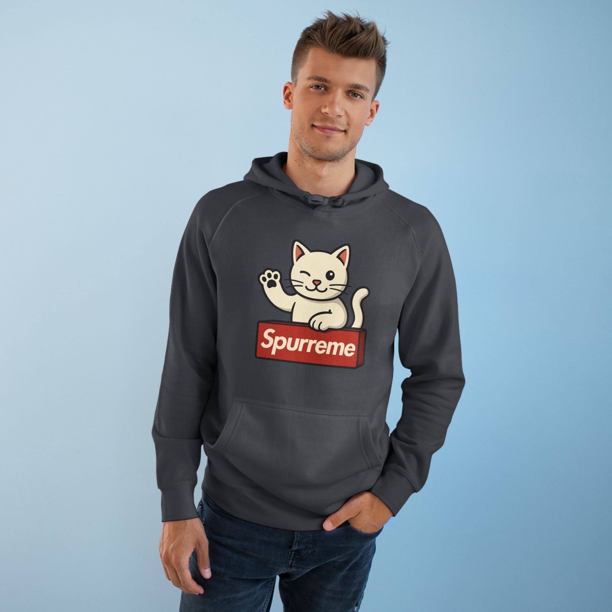 Spurreme Lucky Cat Box Logo Graphic Hoodie
