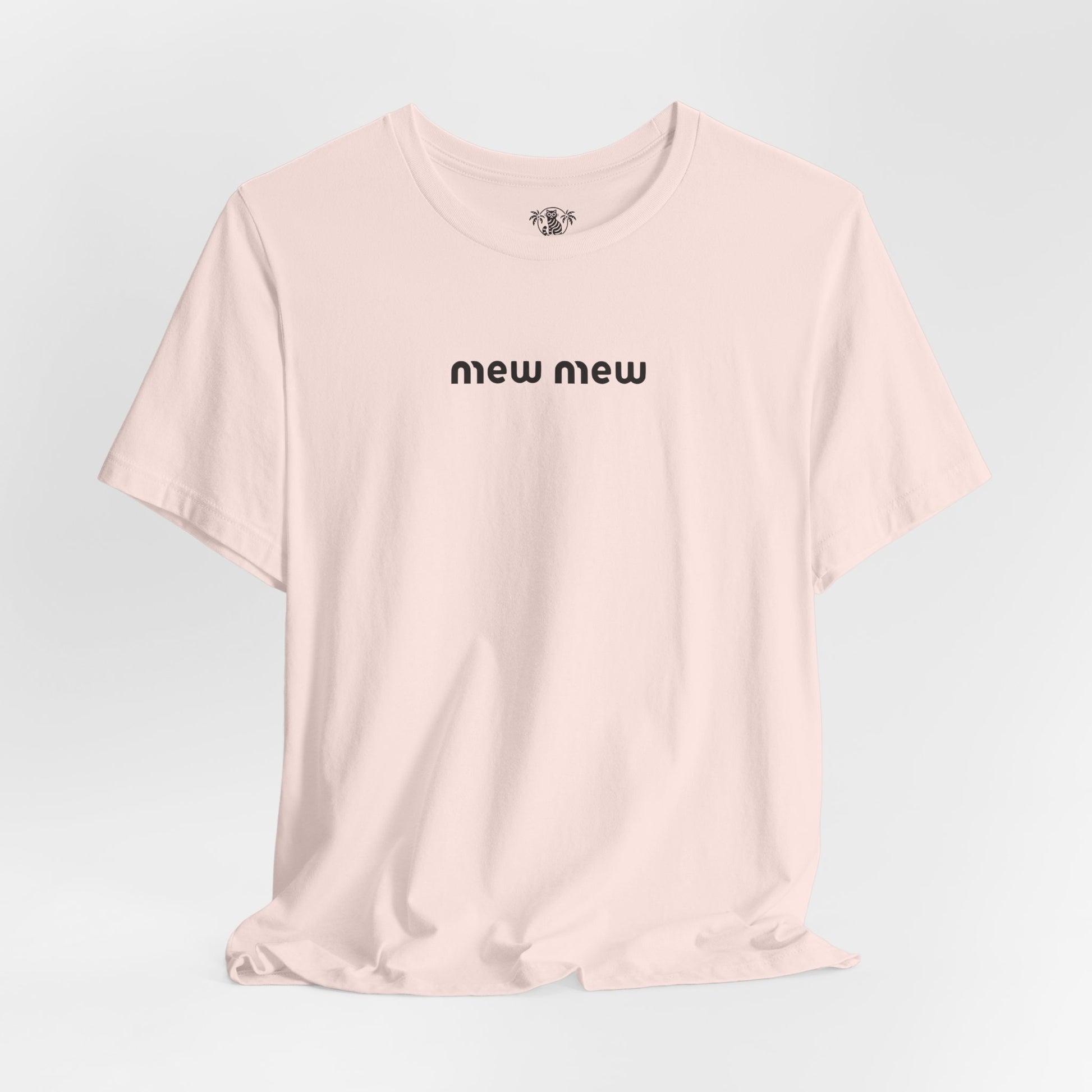 Soft Pink Mew Mew Retro Gentlecat Graphic T-Shirt flat lay – funny t-shirts womens