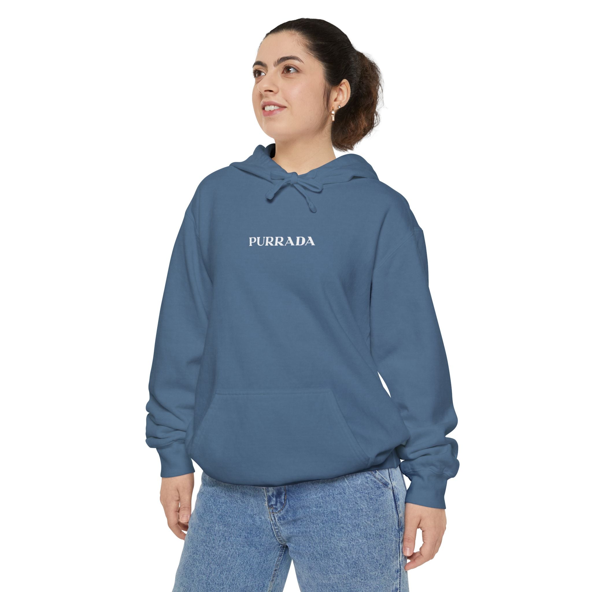Purrada Chest Logo Cosmic Gaze Cat Graphic Hoodie