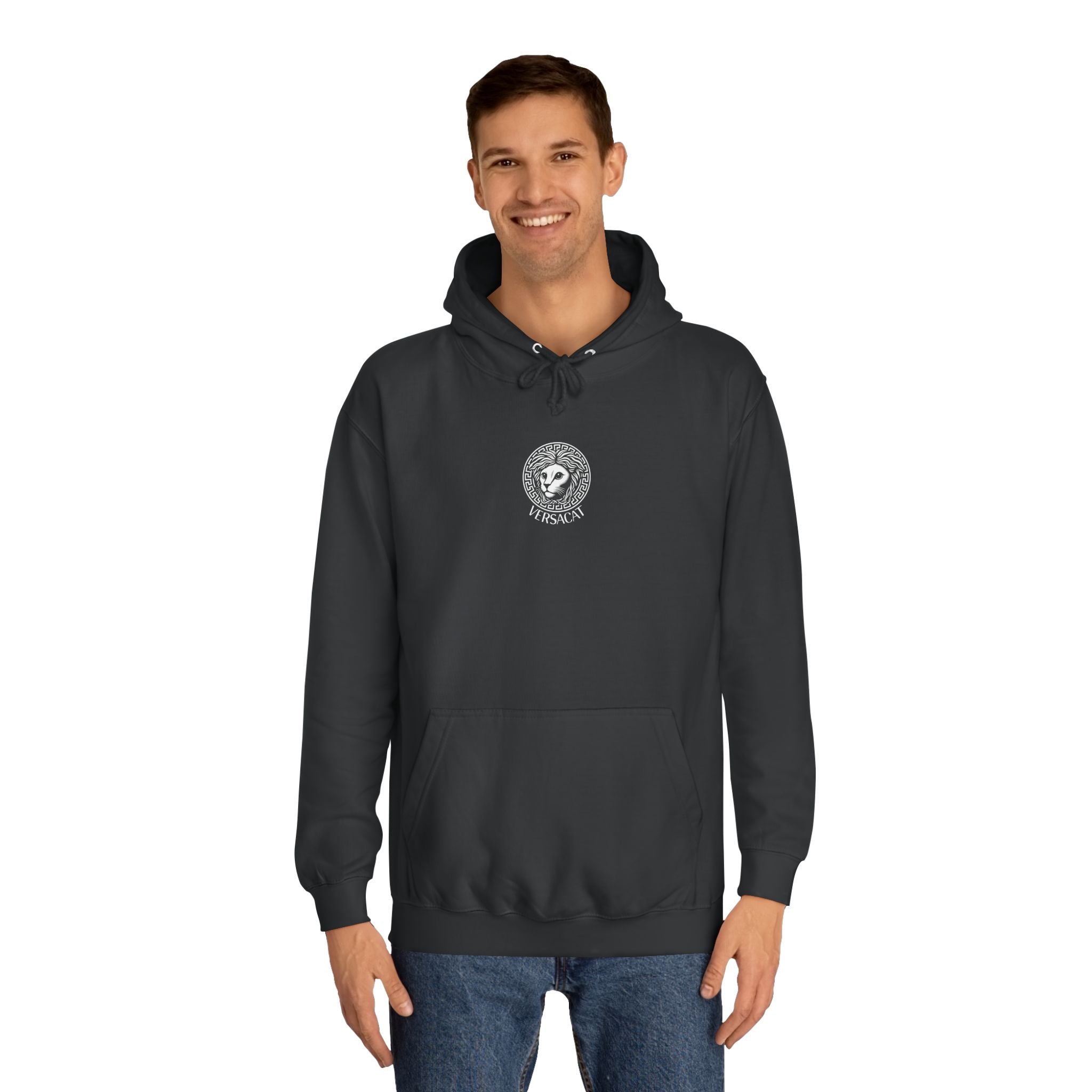 Versacat Chest Logo Cat Graphic Hoodie