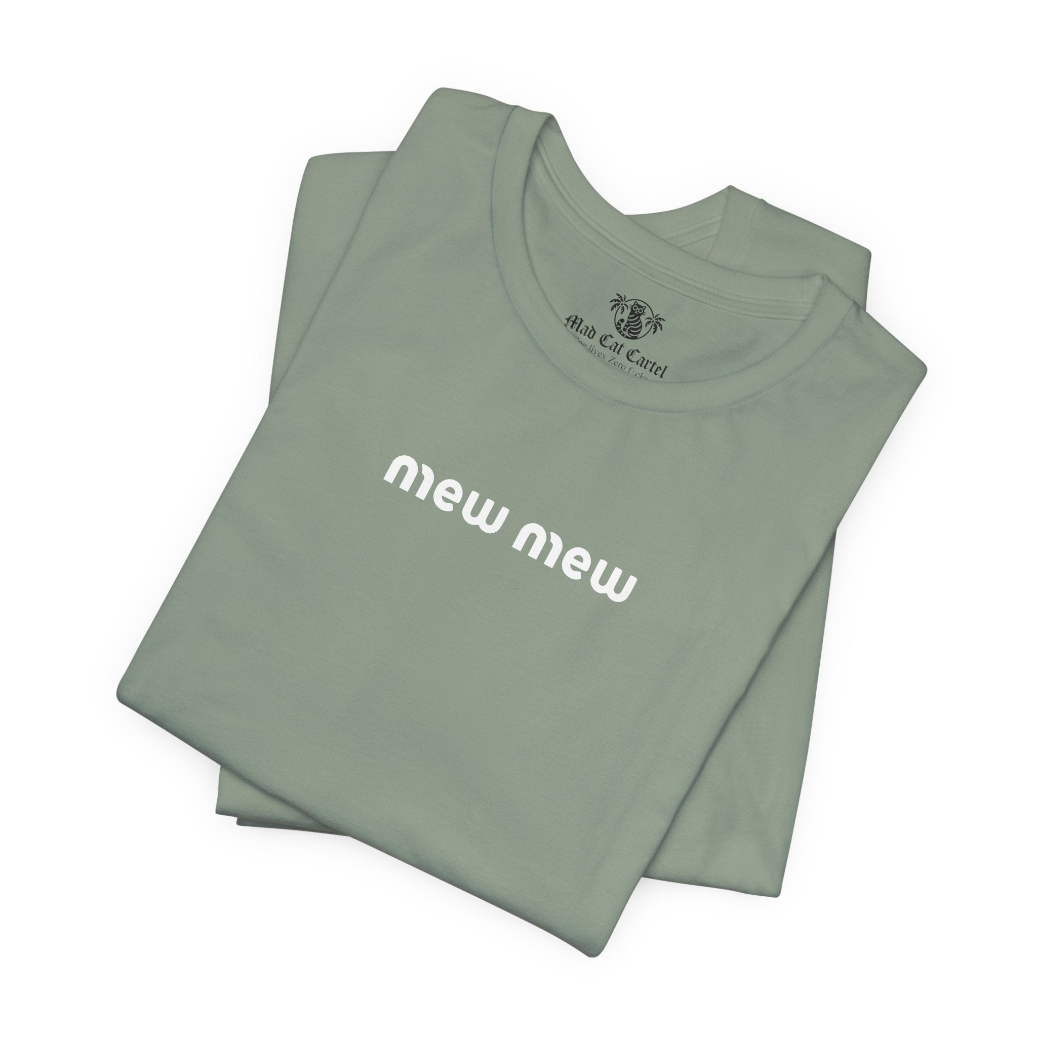 Sage Mew Mew Retro Gentlecat Graphic T-Shirt folded – funny t-shirts womens