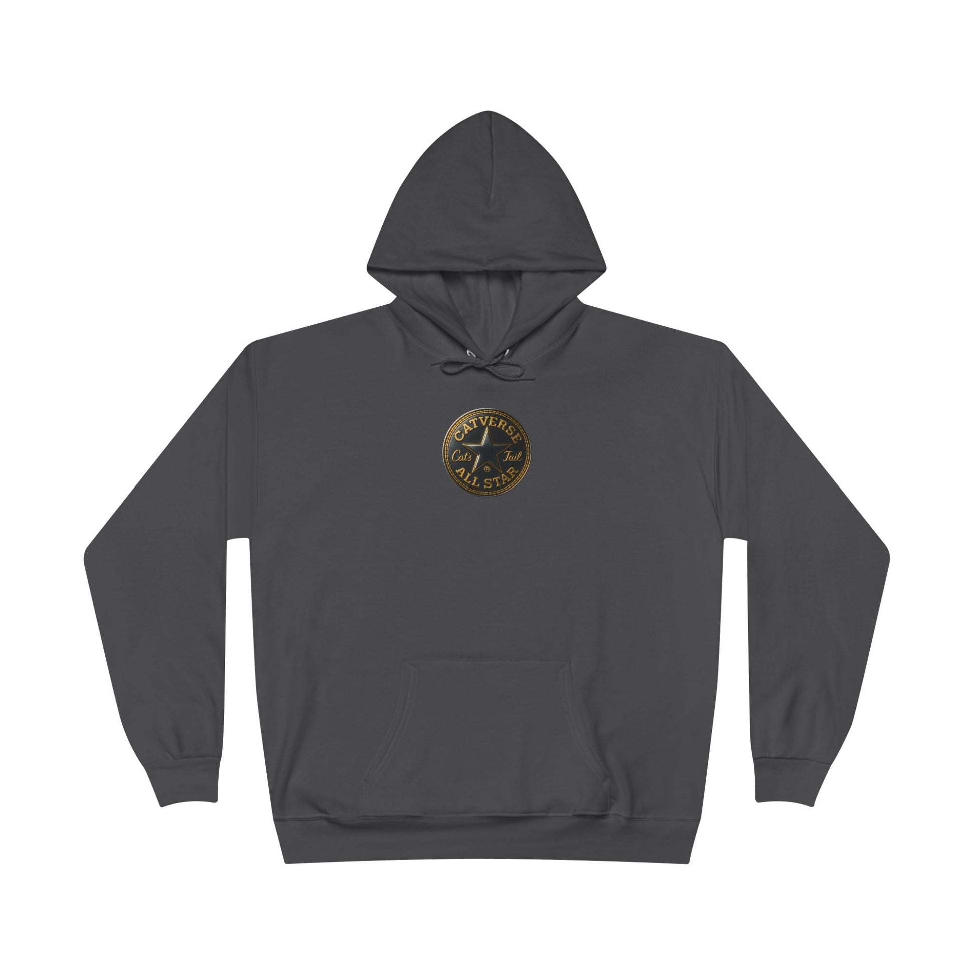 Catverse Chest Logo Graphic Smoke Grey Hoodie, women's cat hoodie