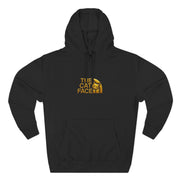The Cat Face Gold Chest Logo & Back Puffer Cat Graphic Hoodie