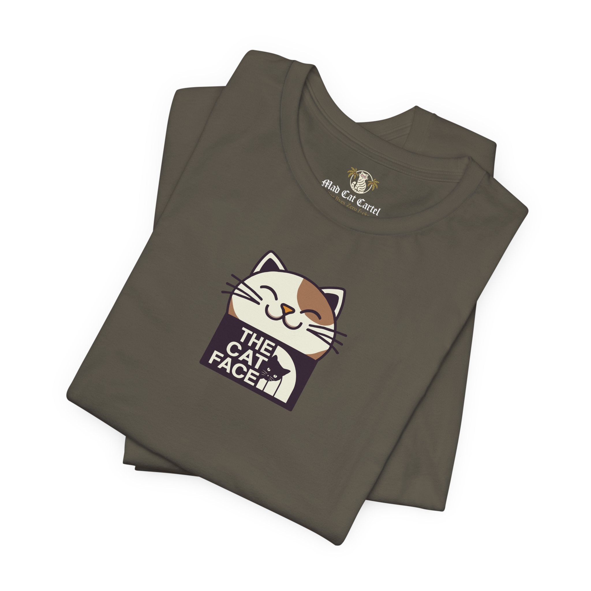 Cat lover t shirt army folded presentation