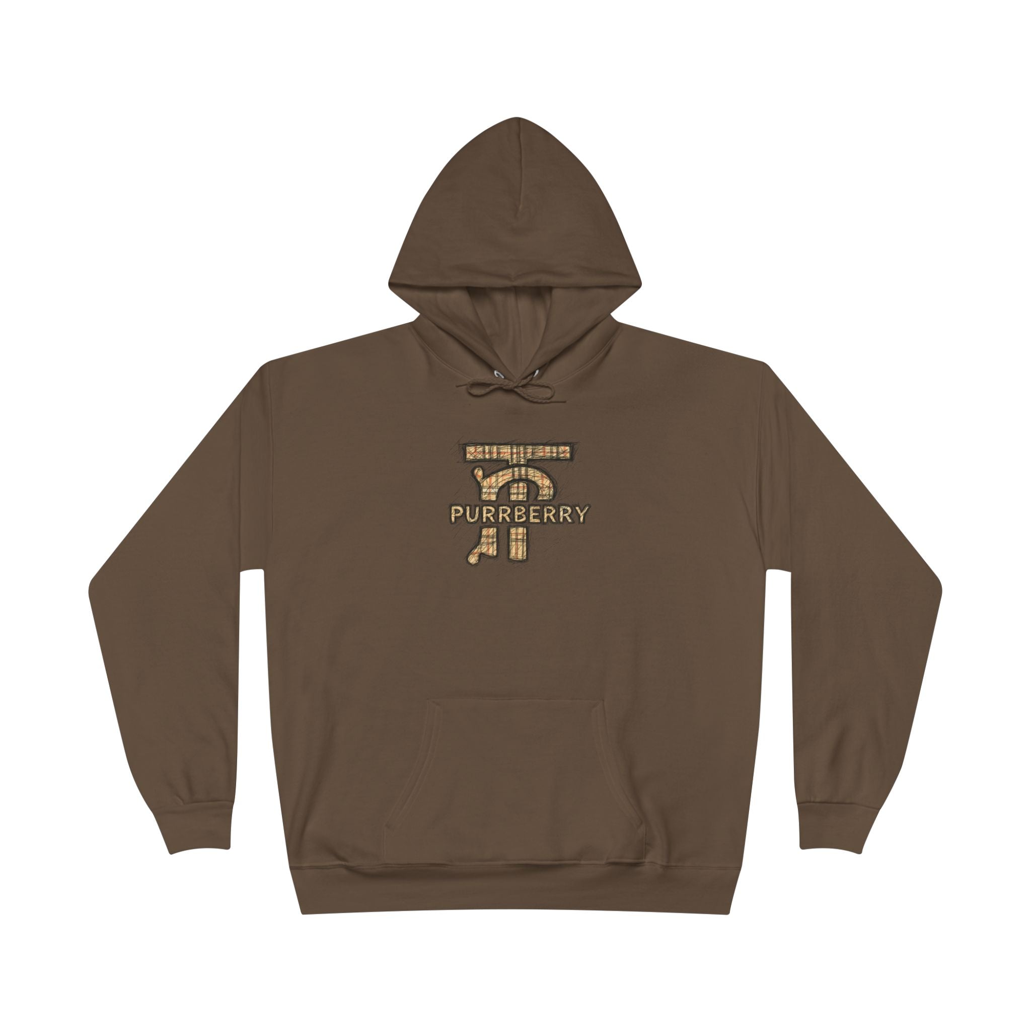 Purrberry Chest Sketch Logo Back Cat Graphic Hoodie