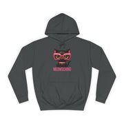 Meowschino Black Pink Leather Cat Graphic Hoodie