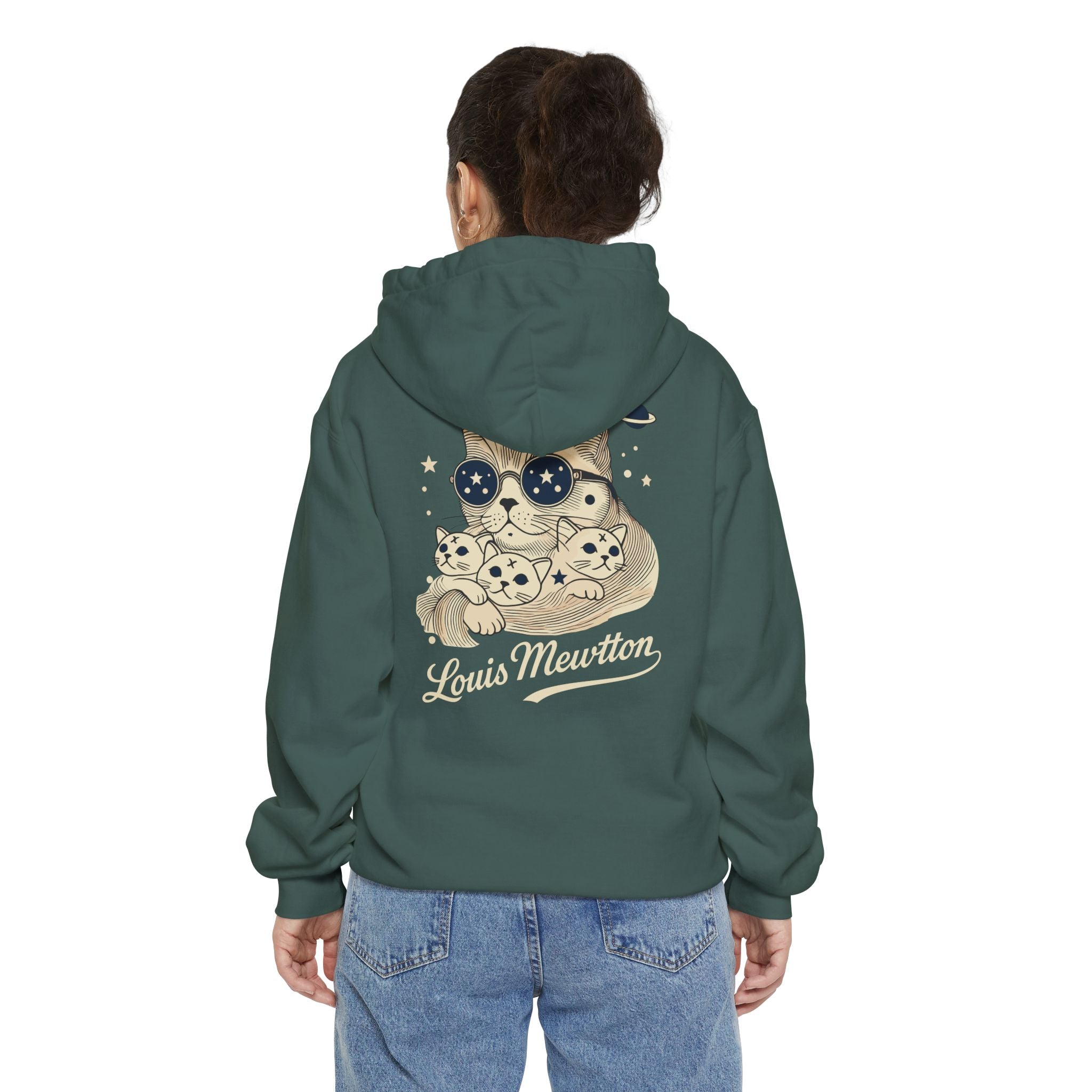 Louis Mewtton Chest Logo Galactic Fam Cat Graphic Hoodie