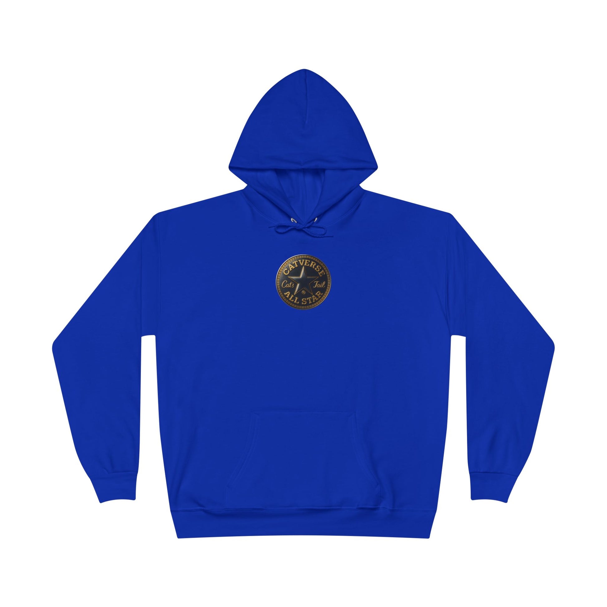 Catverse Chest Logo Graphic Athletic Blue Hoodie, cat hoodies for men