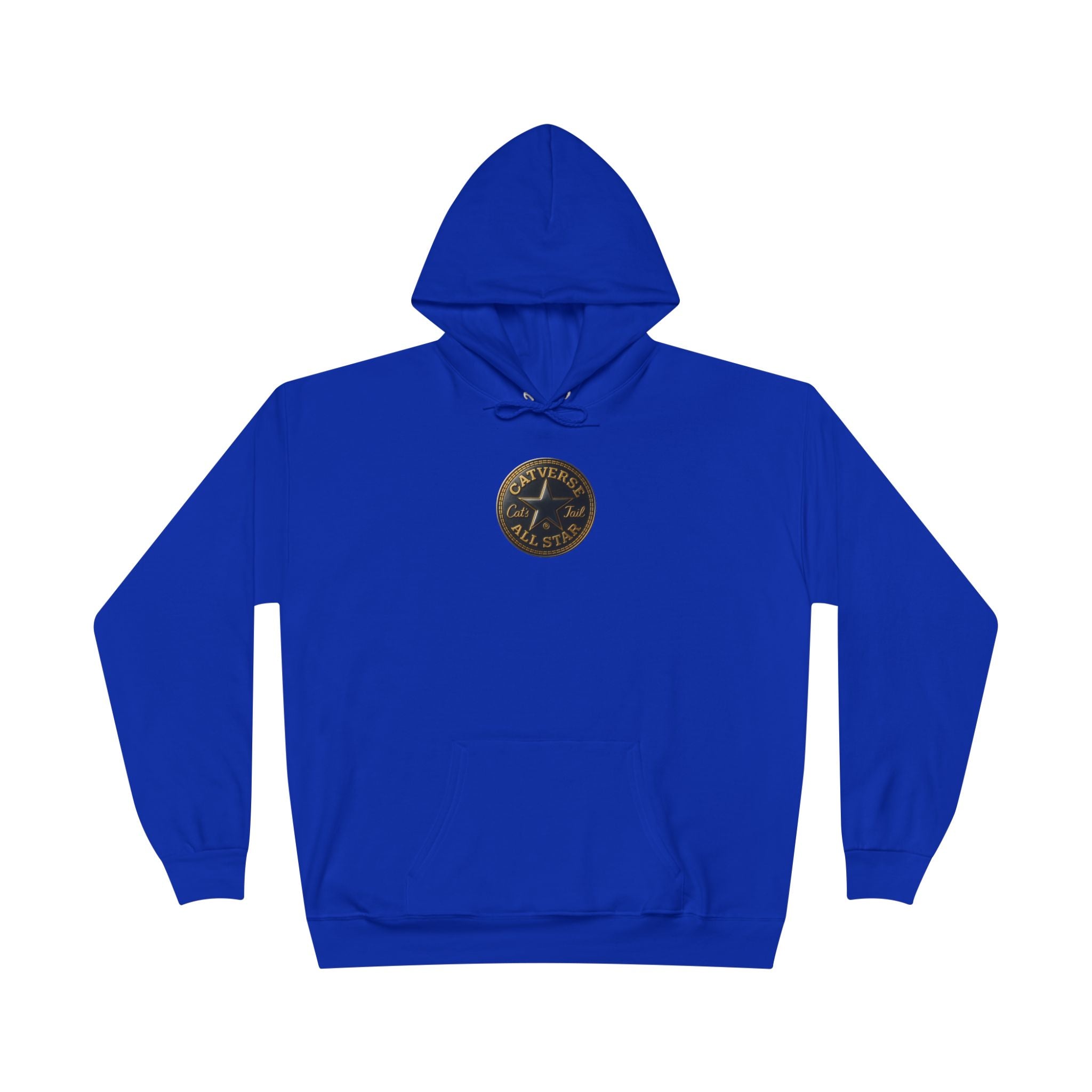 Catverse Chest Logo Graphic Athletic Blue Hoodie, cat hoodies for men