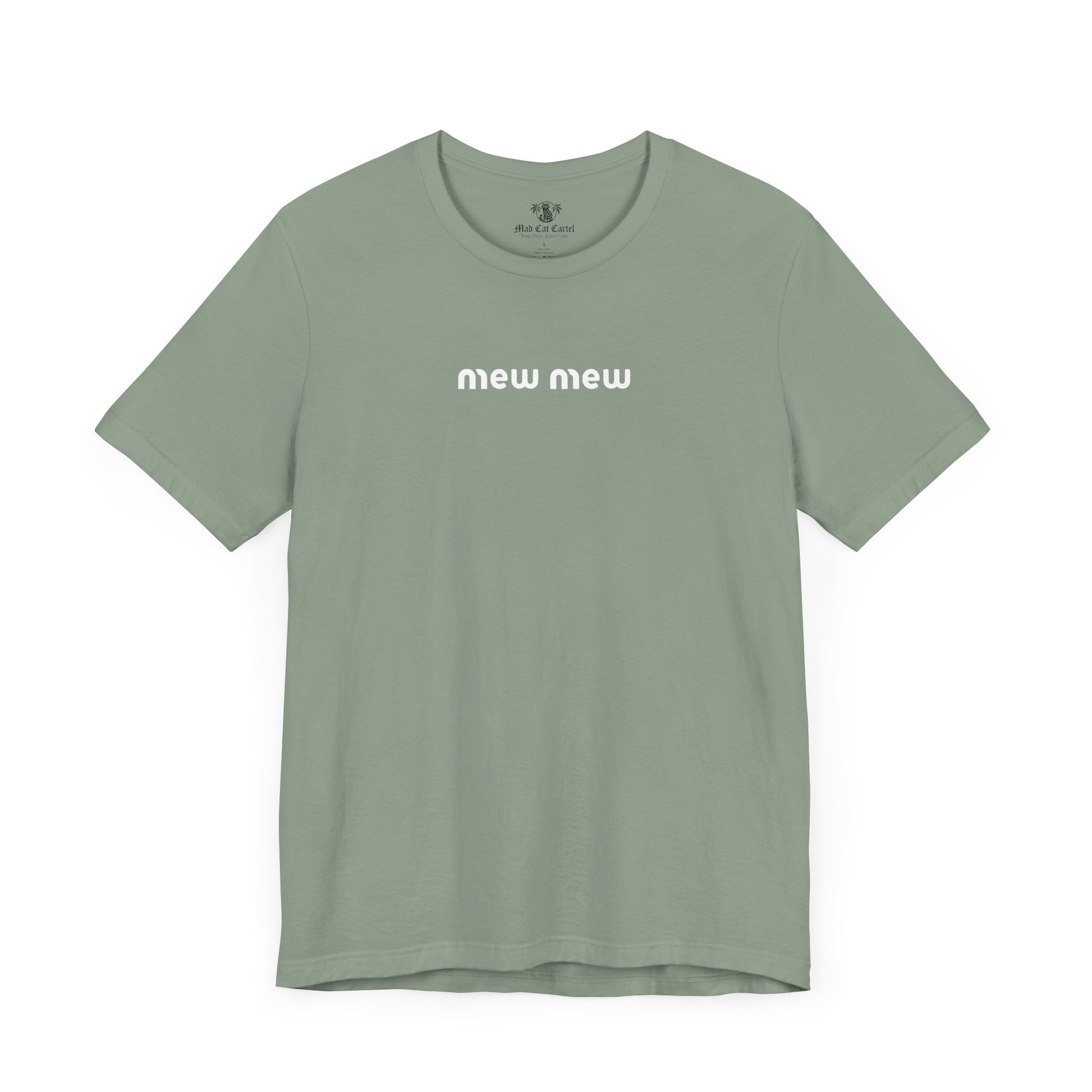 Sage Mew Mew Logo Graphic T-Shirt – funny cat tees