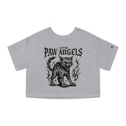 Paw Angels x Champion Hellcat Graphic Cropped T-Shirt, shirts for cat lovers, oxford gray front view