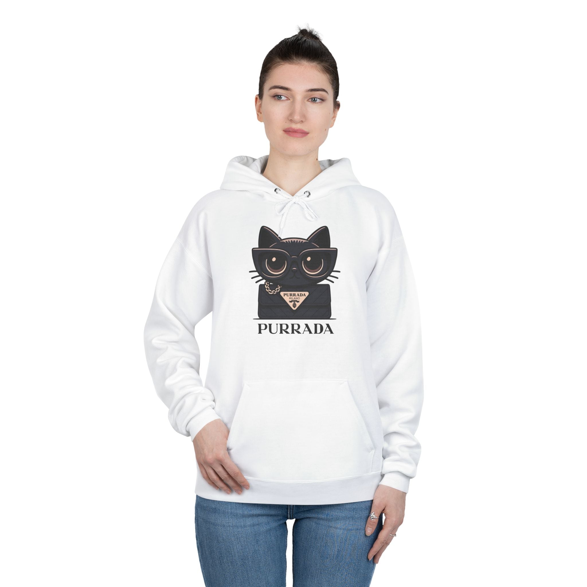 Purrada Noir Bag Cat Graphic Hoodie