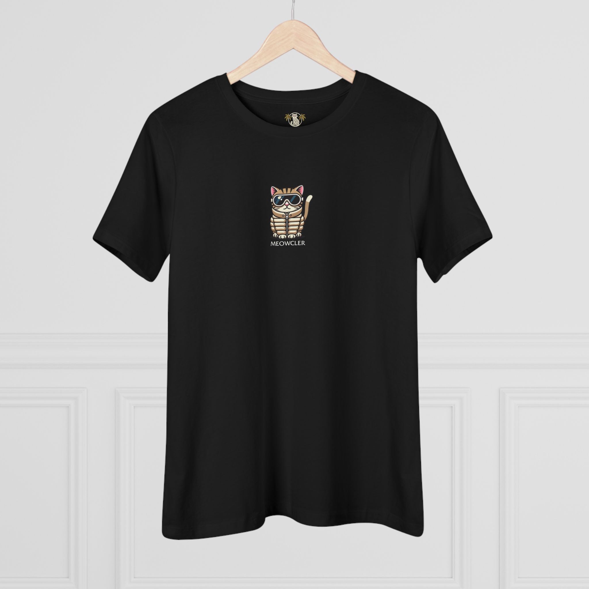 Hanging black women’s cat graphic t shirt