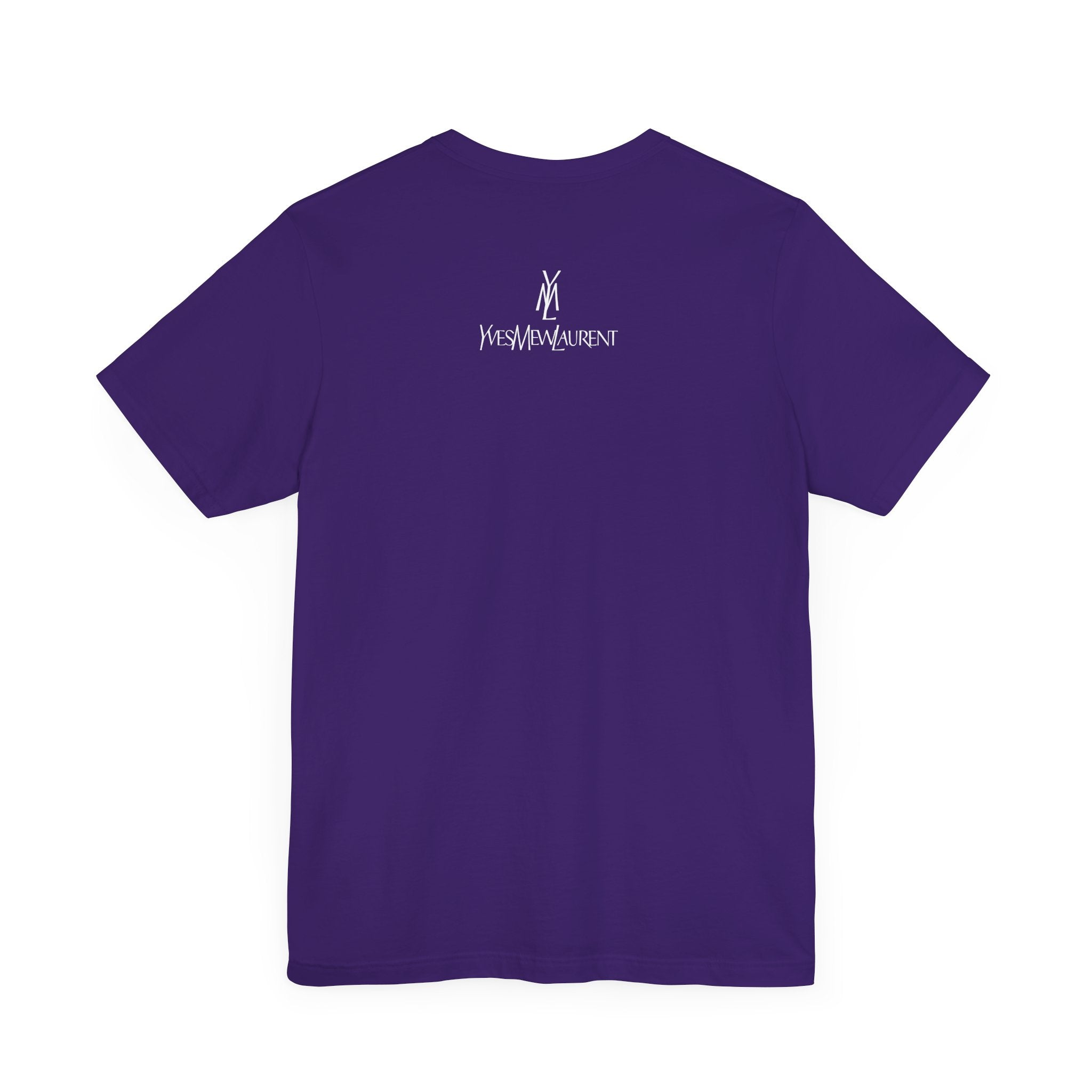 back view, team purple chill cats t shirt, breathable cotton, cat lover apparel