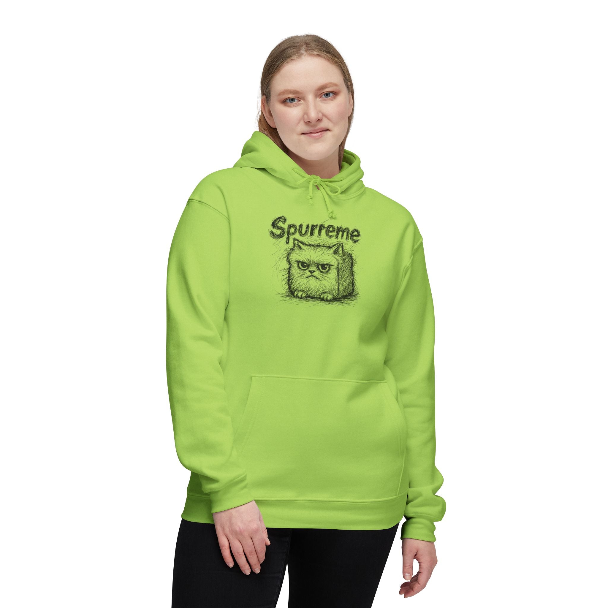 Spurreme Angry Fluffy Loaf Kitty Sketch Graphic Hoodie